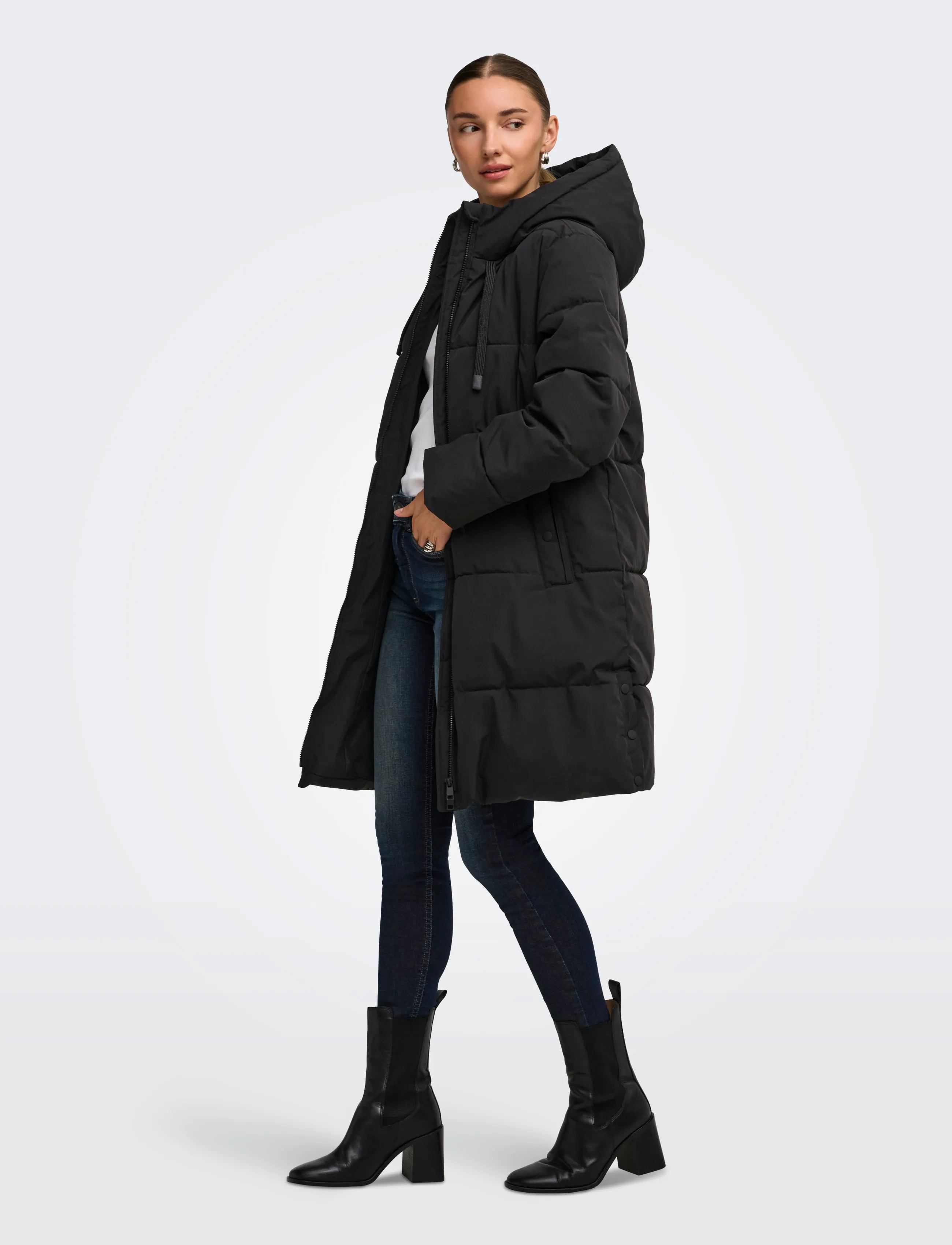 JDY - JDYBLAIR LONG HOOD PUFFER OTW SIJ NOOS - black - 4