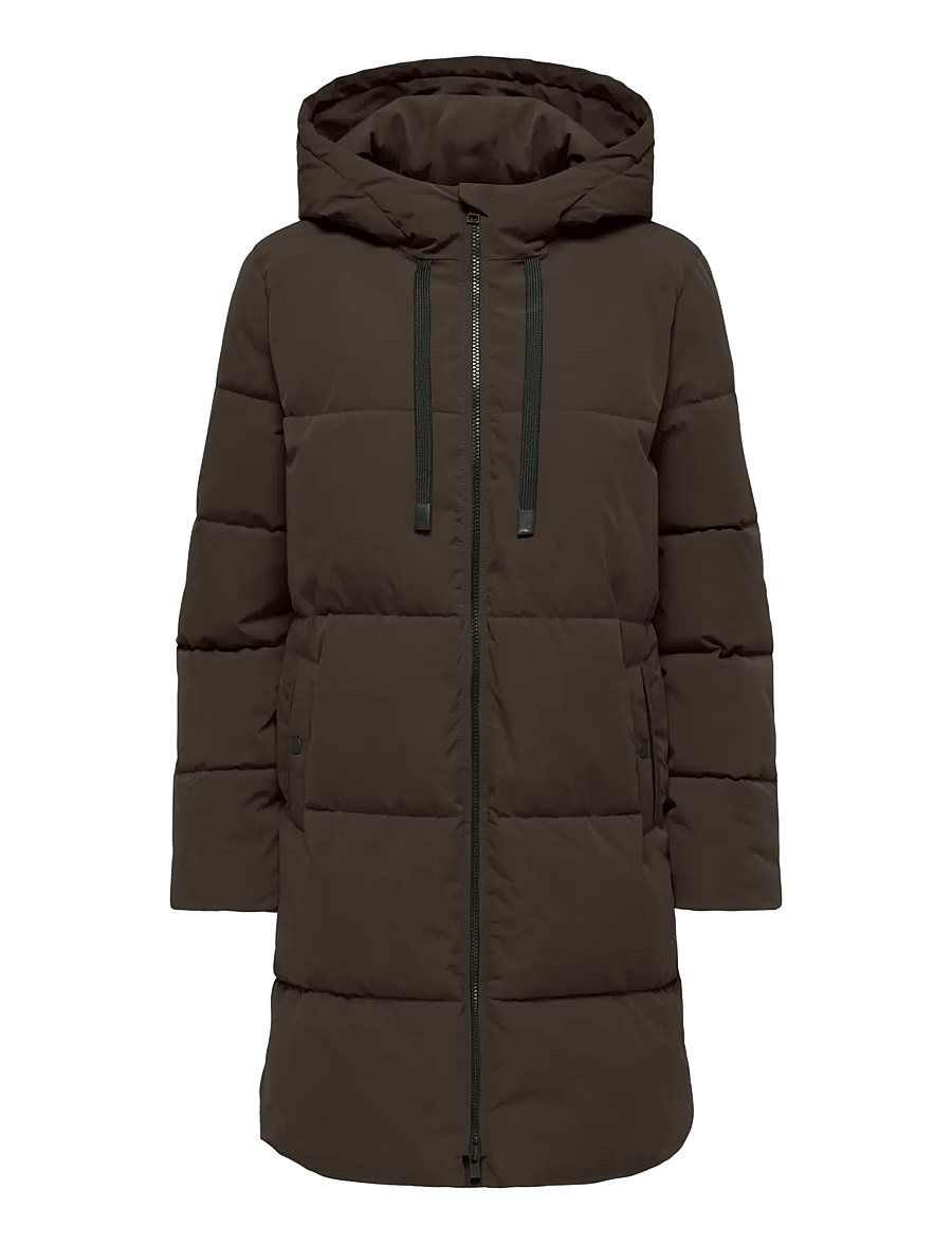 JDY - JDYBLAIR LONG HOOD PUFFER OTW SIJ NOOS - winterjacken - chocolate torte - 1