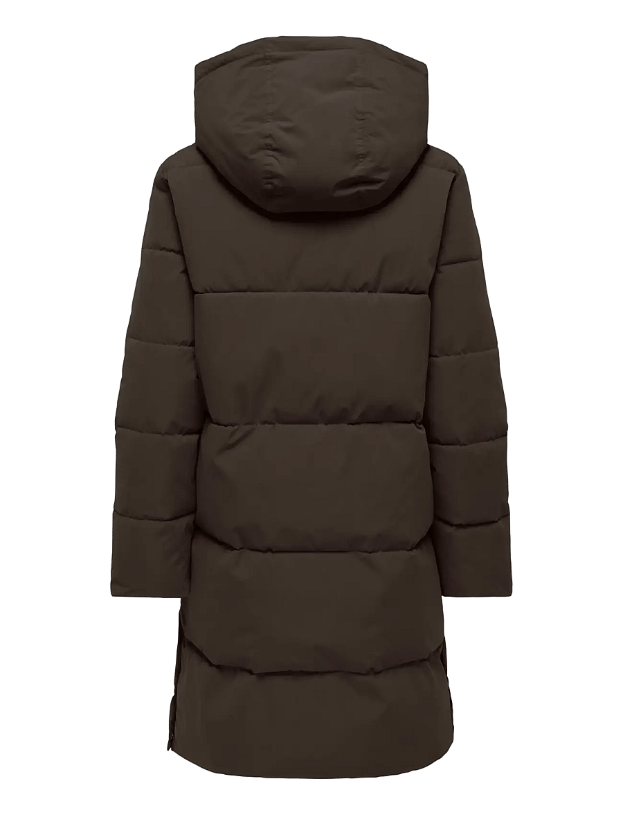 JDY - JDYBLAIR LONG HOOD PUFFER OTW SIJ NOOS - winterjacken - chocolate torte - 2