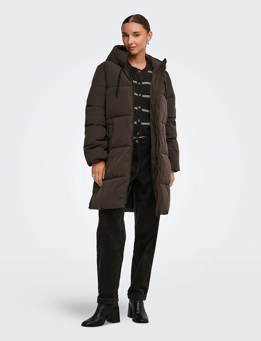 JDY - JDYBLAIR LONG HOOD PUFFER OTW SIJ NOOS - winterjacken - chocolate torte - 4