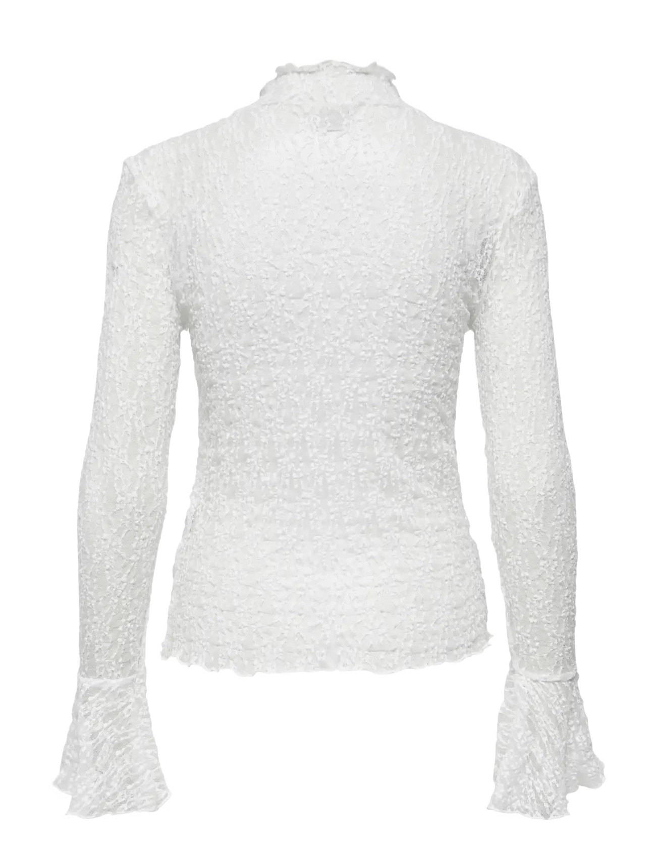 JDY - JDYLALA L/S HIGH NECK LACE TOP JRS - sügisesed riided - cloud dancer - 2