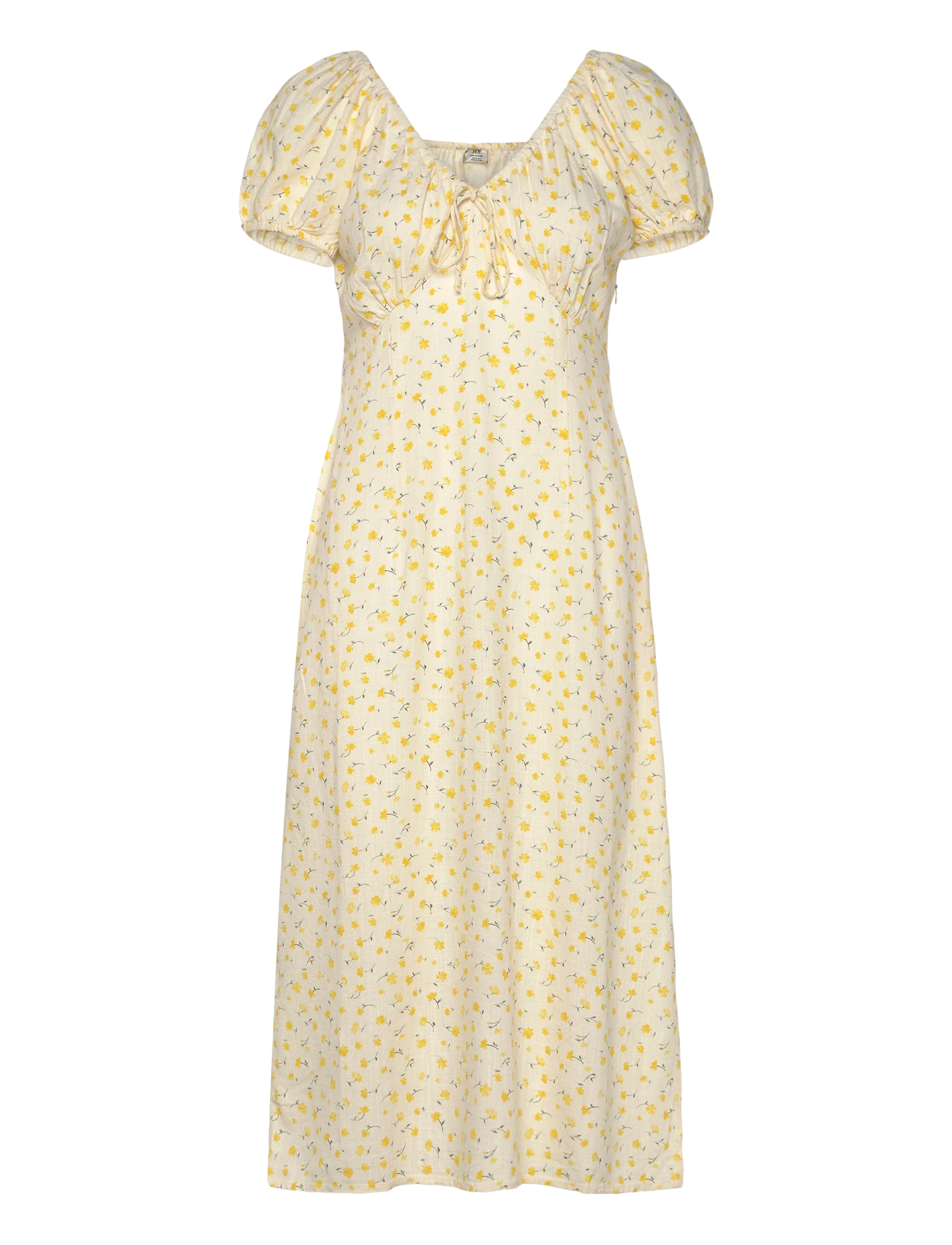 JDY JDYLYDIA S/S MIDI DRESS WVN EXP - Midi Dresses - CLOUD DANCER / yellow