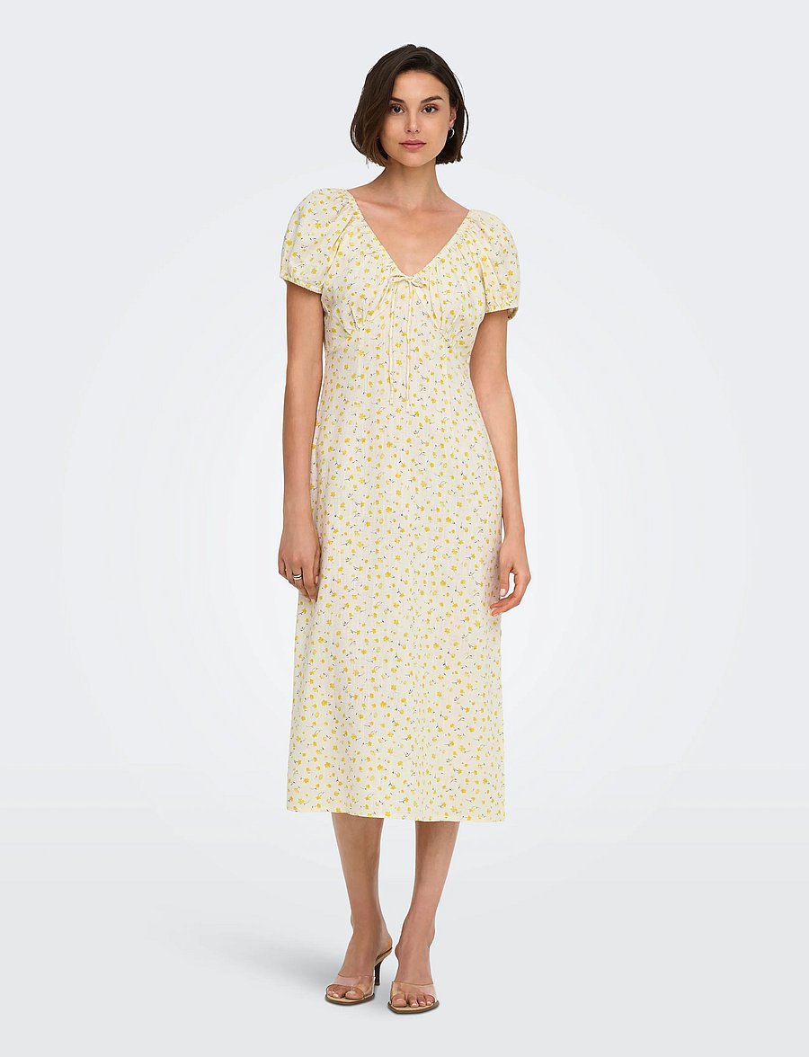 JDY - JDYLYDIA S/S MIDI DRESS WVN EXP - sommerkjoler - cloud dancer - 0