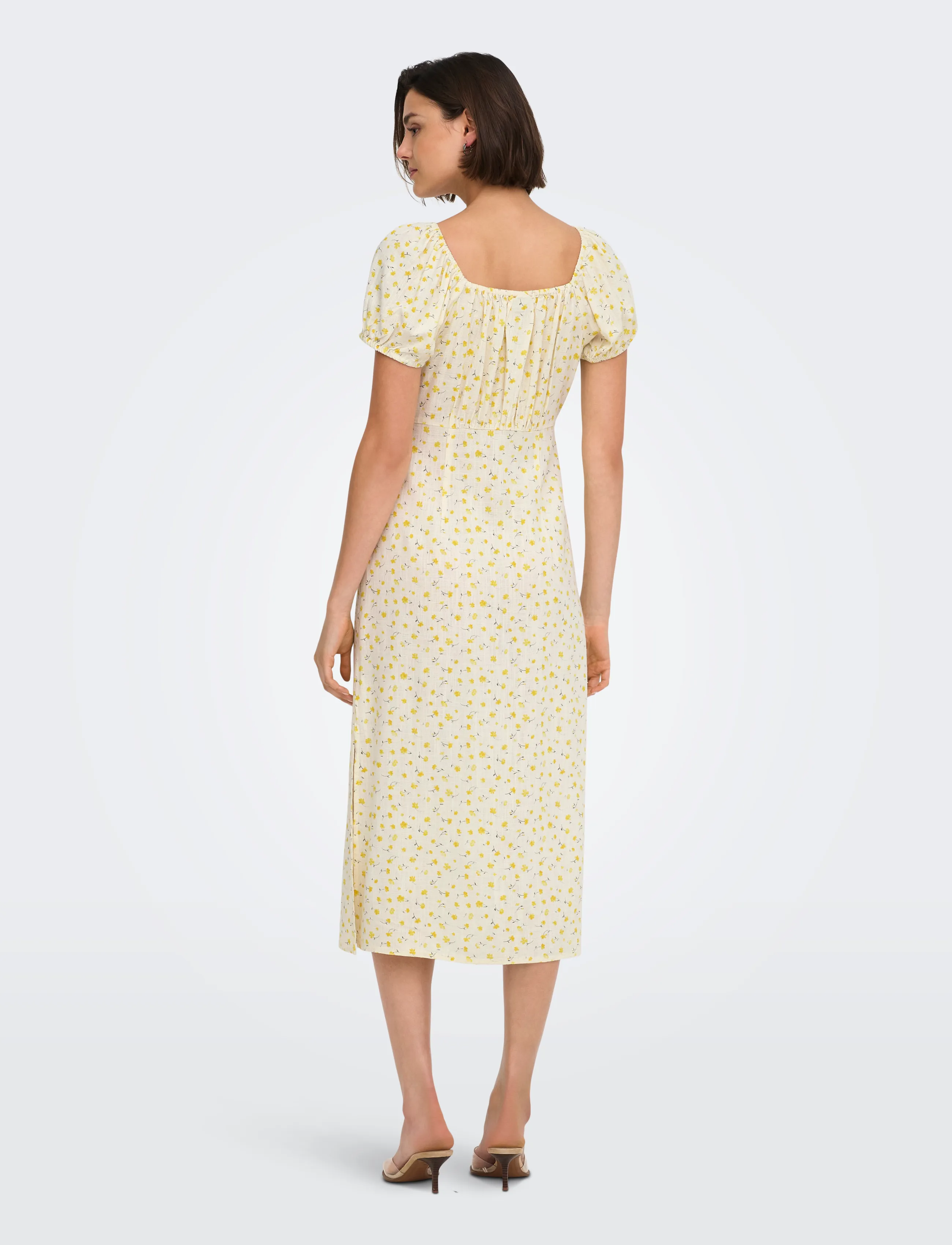 JDY - JDYLYDIA S/S MIDI DRESS WVN EXP - sommerkjoler - cloud dancer - 4