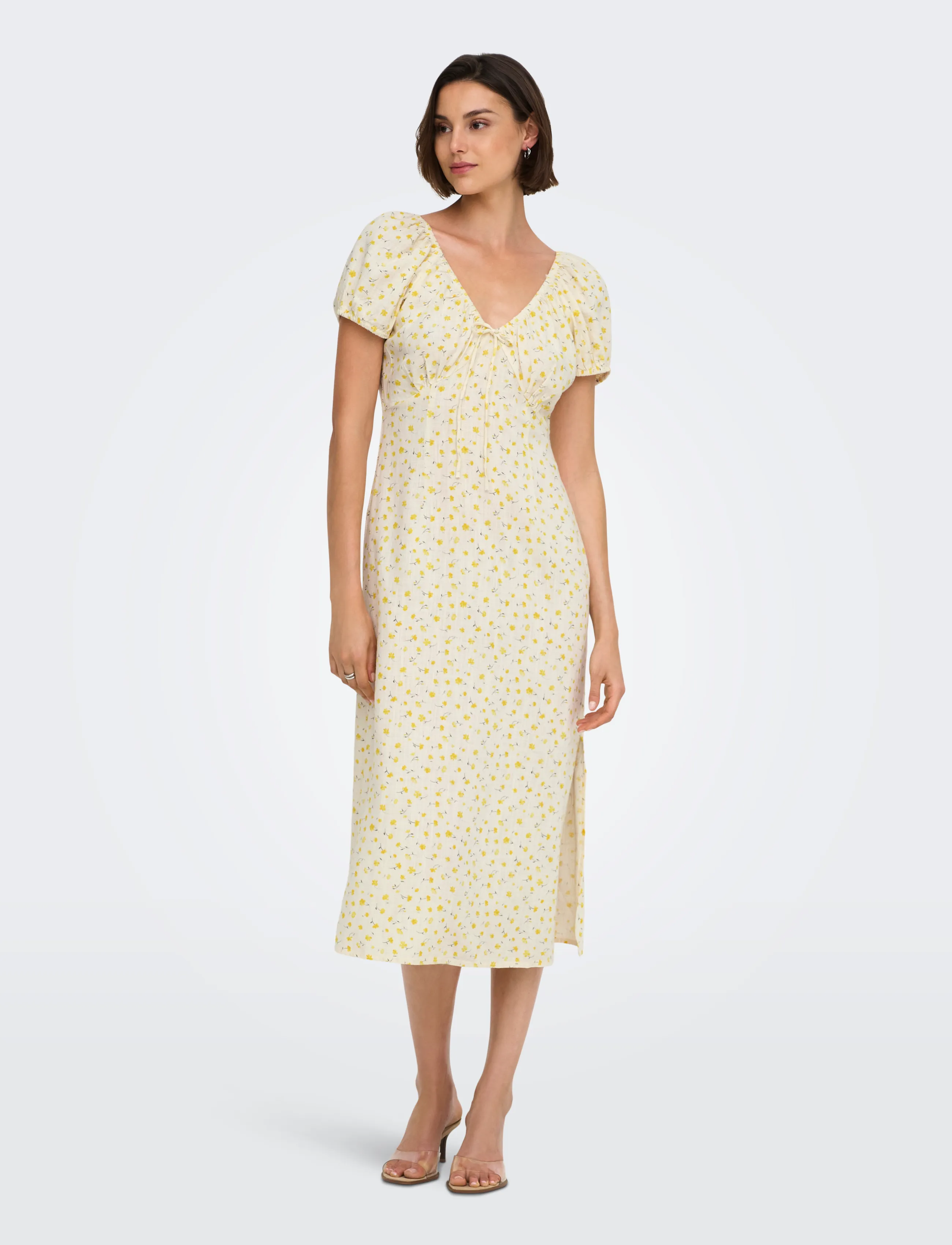 JDY - JDYLYDIA S/S MIDI DRESS WVN EXP - sommerkjoler - cloud dancer - 5