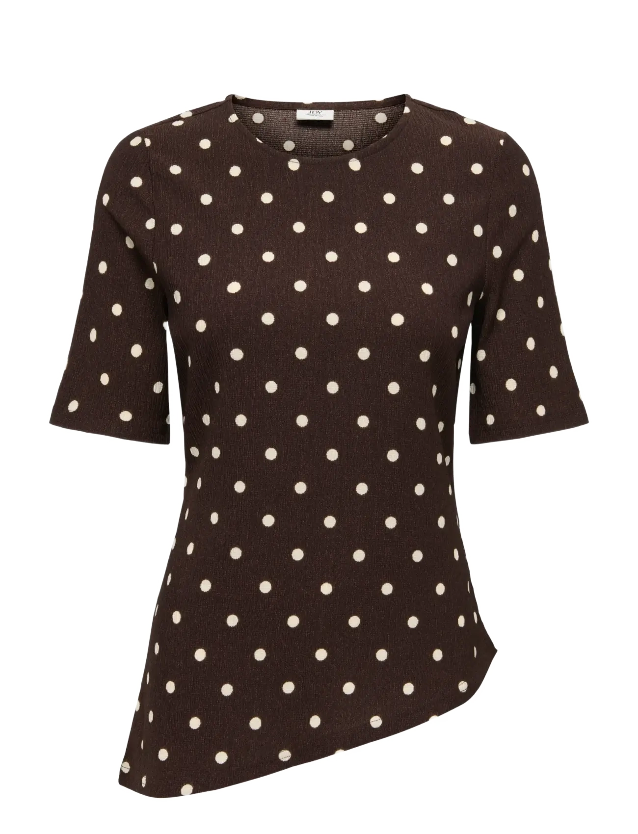 JDY JDYDEBBIE S/S ASYMMETRICAL TOP JRS DIA - Tøj - COFFEE BEAN / brown
