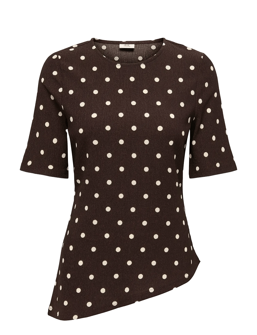 JDY - JDYDEBBIE S/S ASYMMETRICAL TOP JRS DIA - t-shirts - coffee bean - 1
