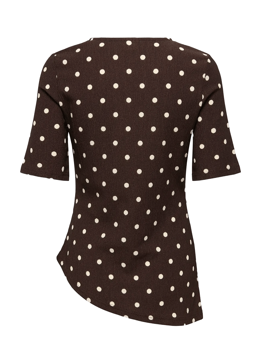 JDY - JDYDEBBIE S/S ASYMMETRICAL TOP JRS DIA - t-shirts - coffee bean - 2