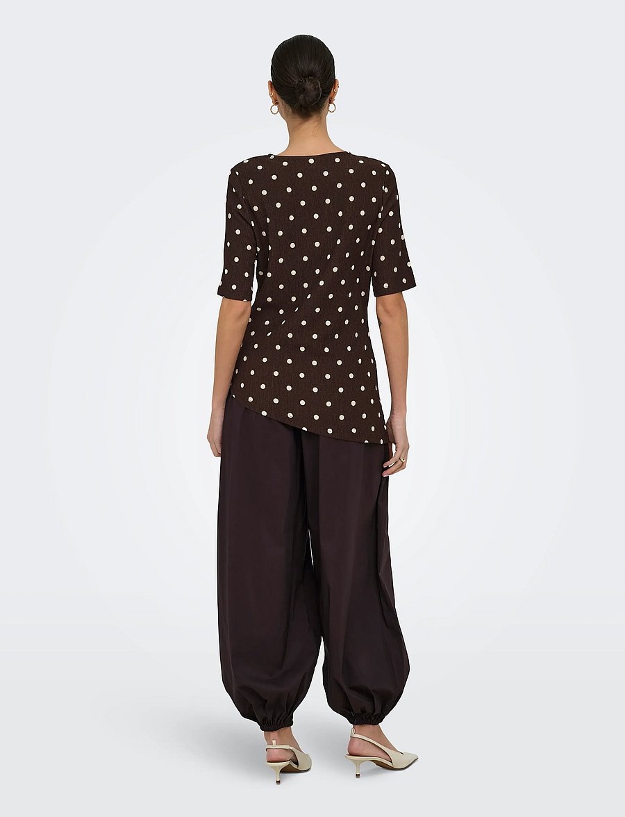 JDY - JDYDEBBIE S/S ASYMMETRICAL TOP JRS DIA - t-shirts - coffee bean - 3
