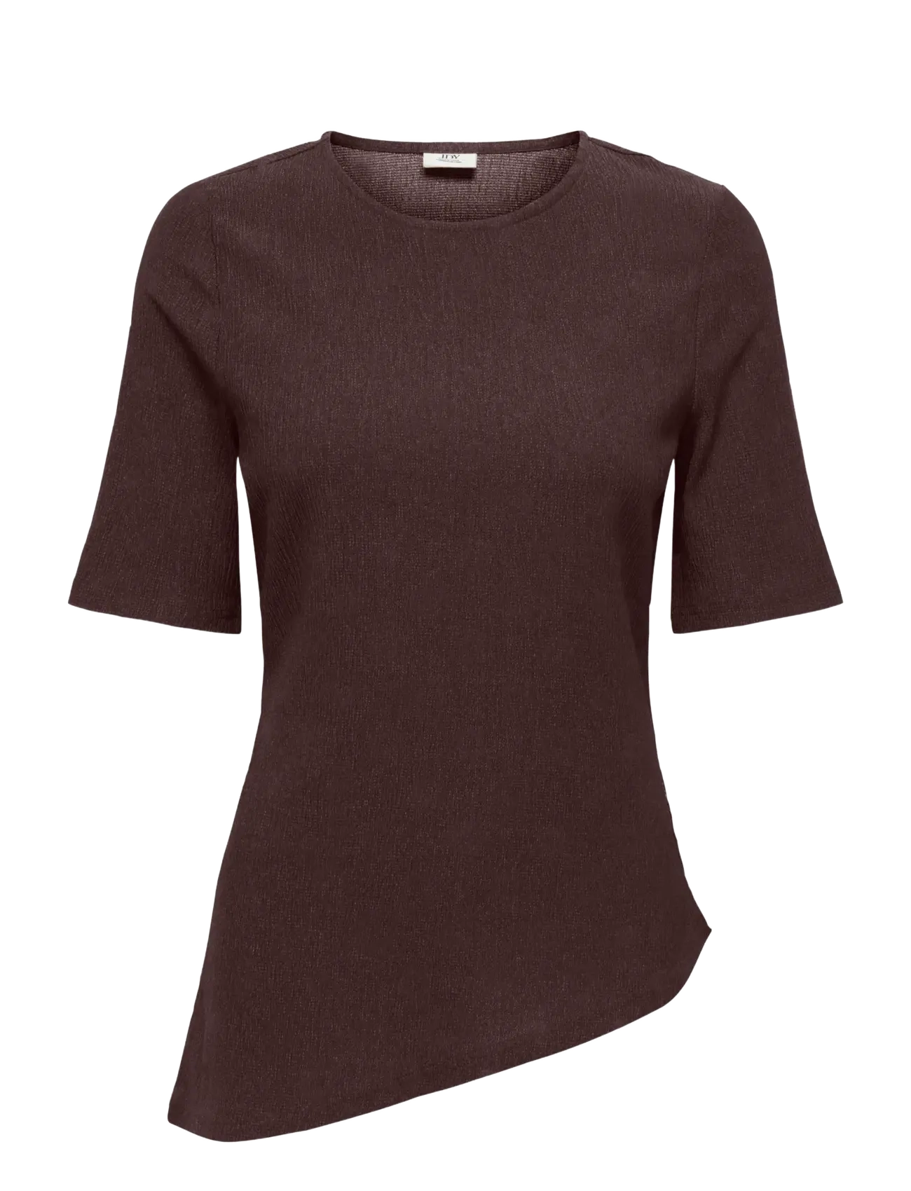 JDY JDYDEBBIE S/S ASYMMETRICAL TOP JRS DIA - Riided - COFFEE BEAN / brown