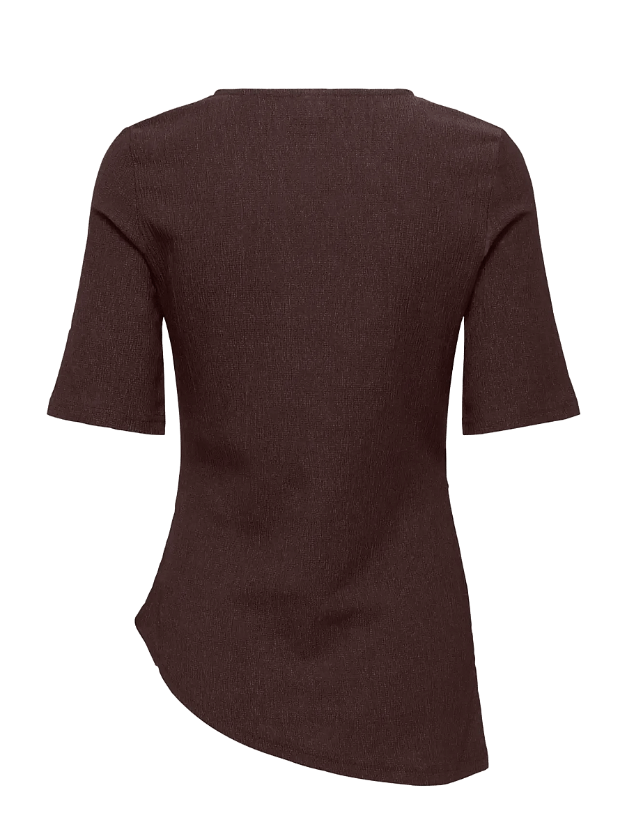 JDY - JDYDEBBIE S/S ASYMMETRICAL TOP JRS DIA - t-shirts - coffee bean - 2