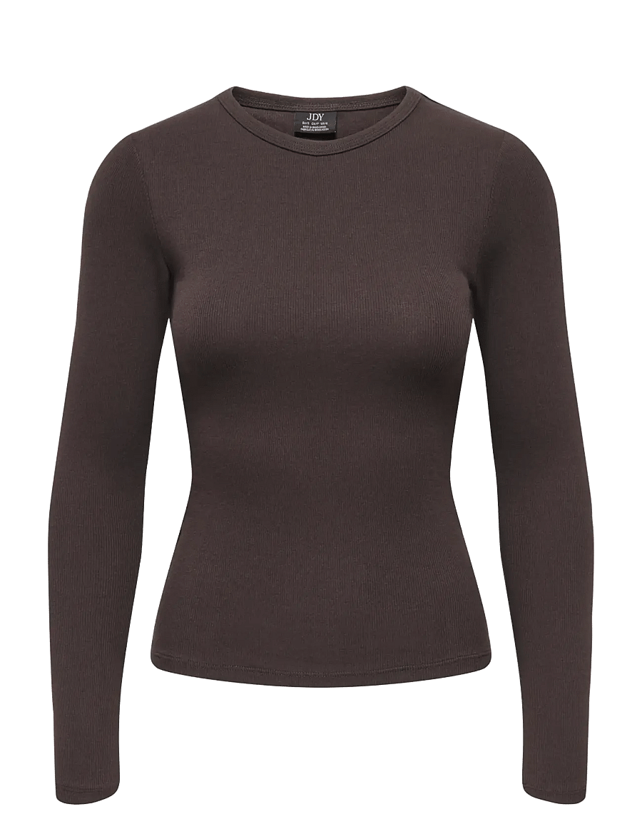 JDY - JDYLUCKY L/S O NECK NEW TOP JRS NOOS - långärmade toppar - chocolate torte - 0