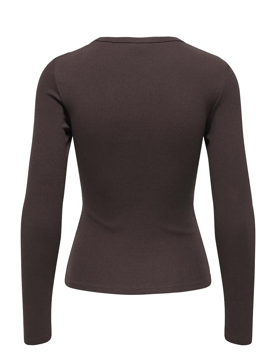 JDY - JDYLUCKY L/S O NECK NEW TOP JRS NOOS - långärmade toppar - chocolate torte - 1