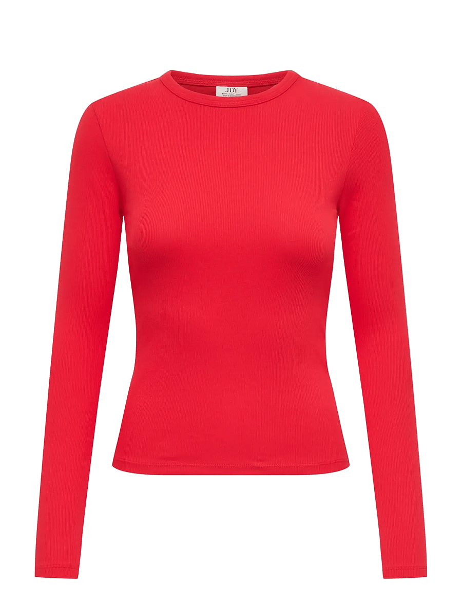 JDY - JDYLUCKY L/S O NECK NEW TOP JRS NOOS - racing red - 1