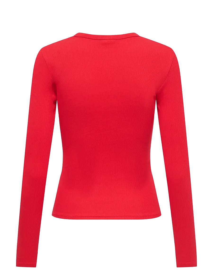 JDY - JDYLUCKY L/S O NECK NEW TOP JRS NOOS - racing red - 2