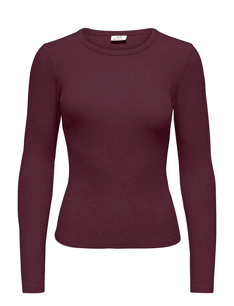 JDY - JDYLUCKY L/S O NECK NEW TOP JRS NOOS - långärmade toppar - winetasting - 0