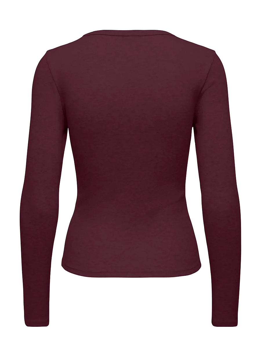 JDY - JDYLUCKY L/S O NECK NEW TOP JRS NOOS - långärmade toppar - winetasting - 1