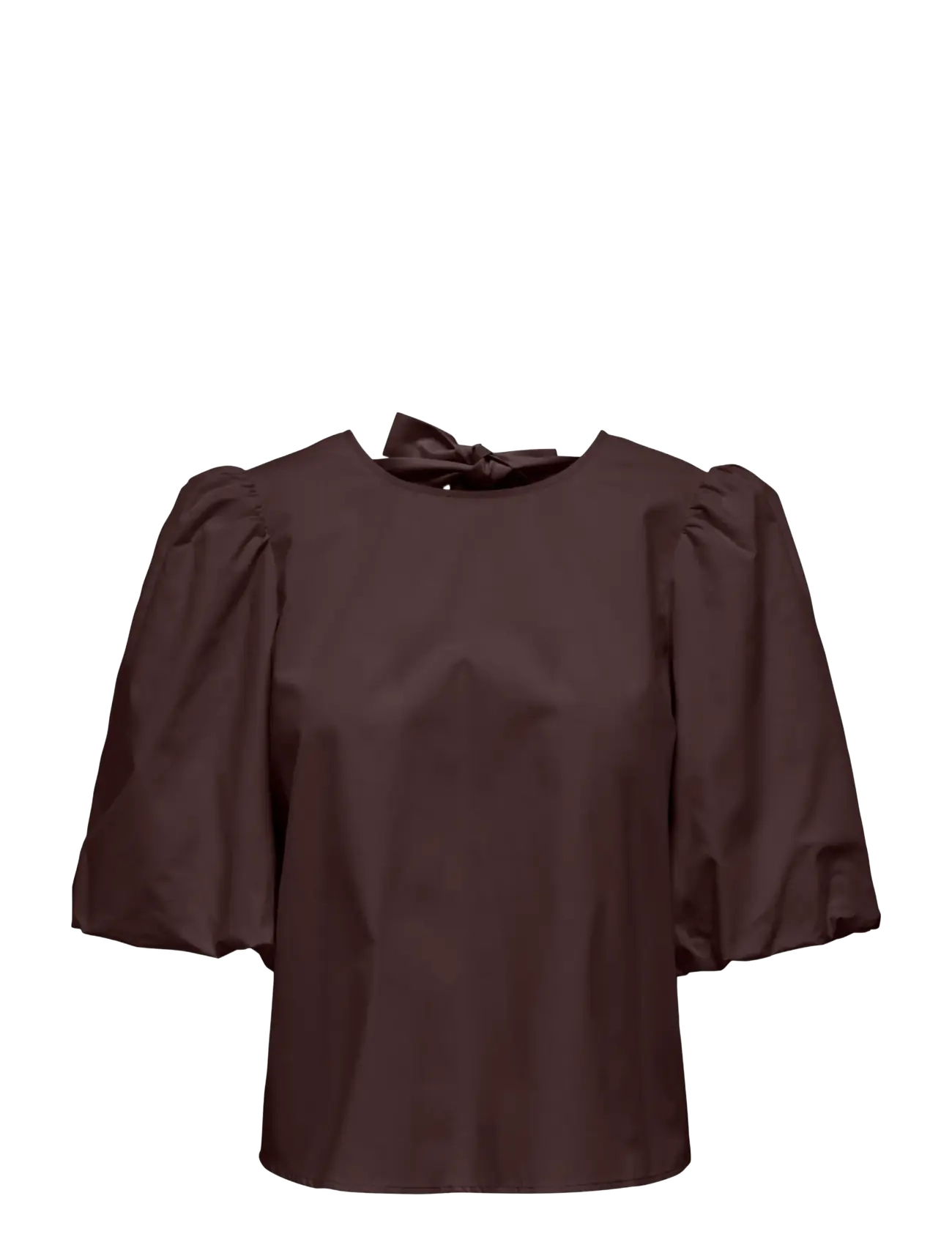 JDY JDYMONILA 2/4 TENCEL BOW TOP WVN - Tøj - COFFEE BEAN / brown