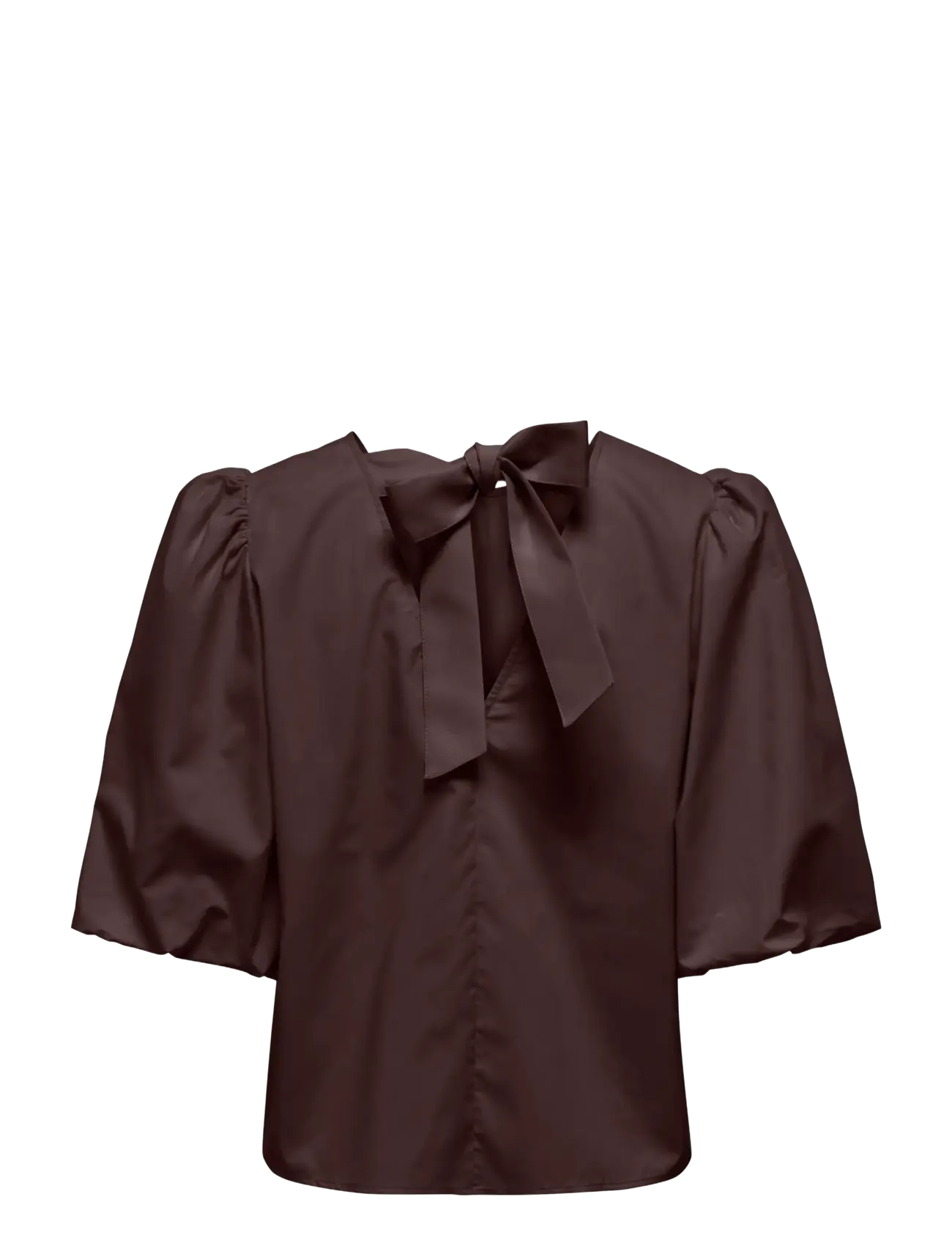 JDY - JDYMONILA 2/4 TENCEL BOW TOP WVN - t-paidat - coffee bean - 1