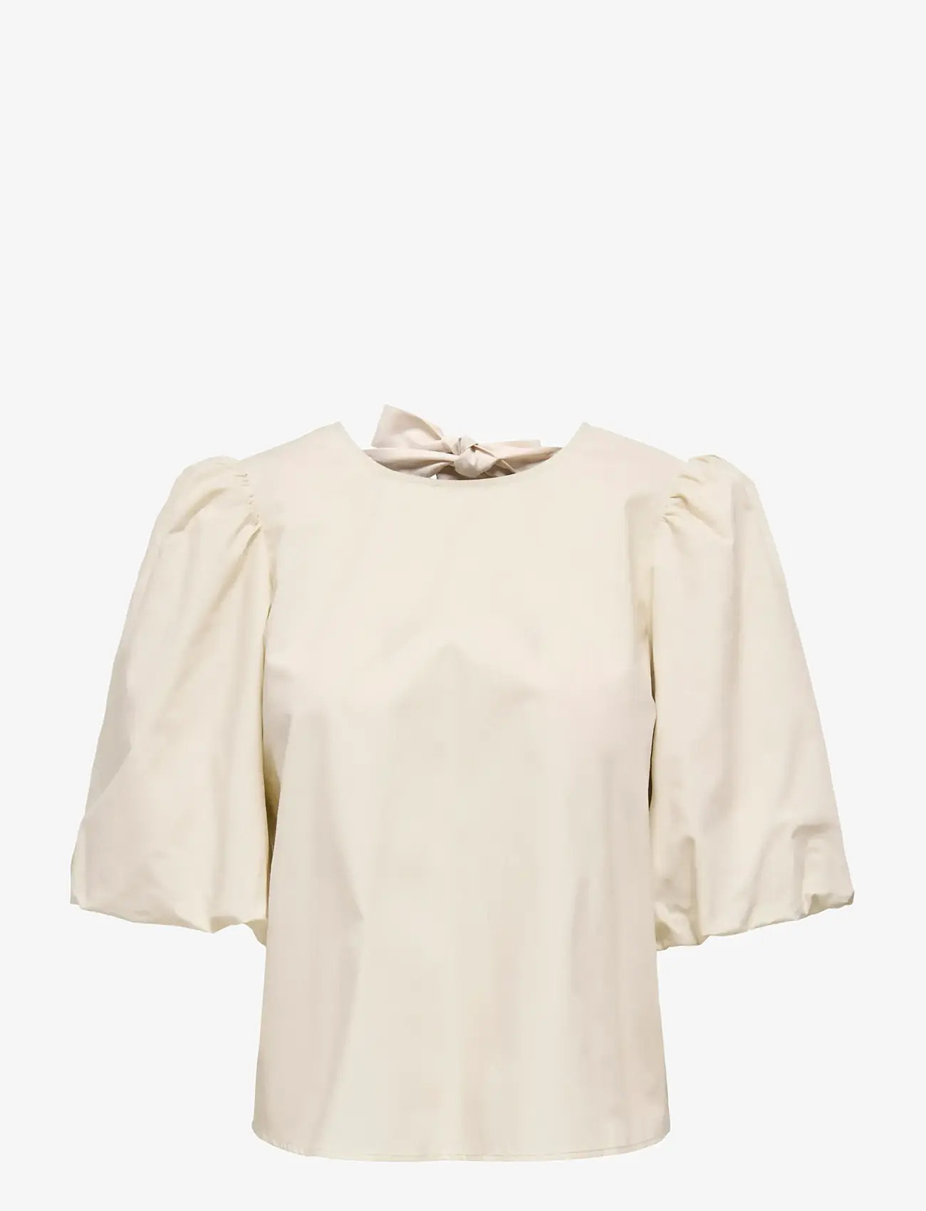 JDY - JDYMONILA 2/4 TENCEL BOW TOP WVN - t-shirts - sandshell - 0