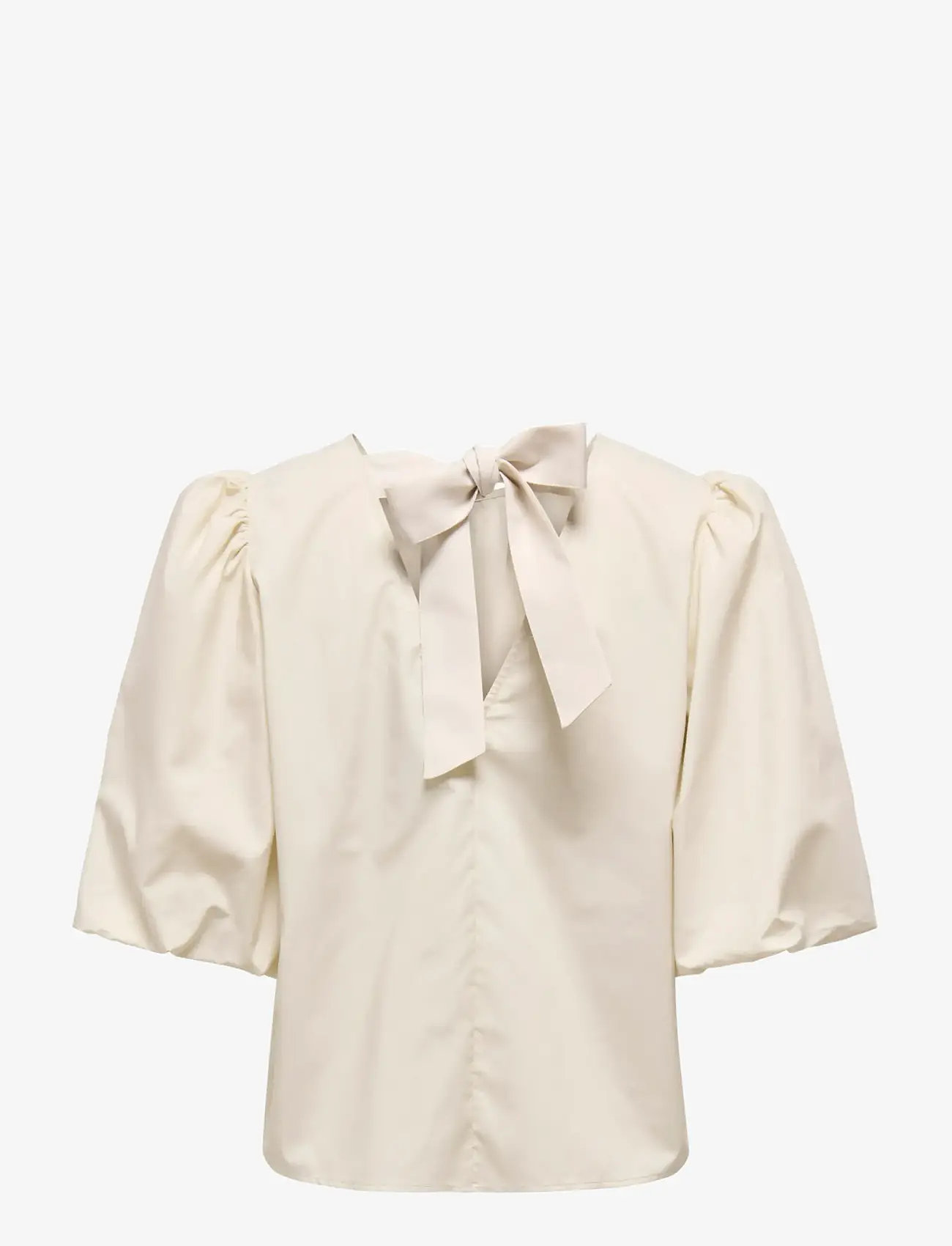 JDY - JDYMONILA 2/4 TENCEL BOW TOP WVN - t-shirts - sandshell - 1