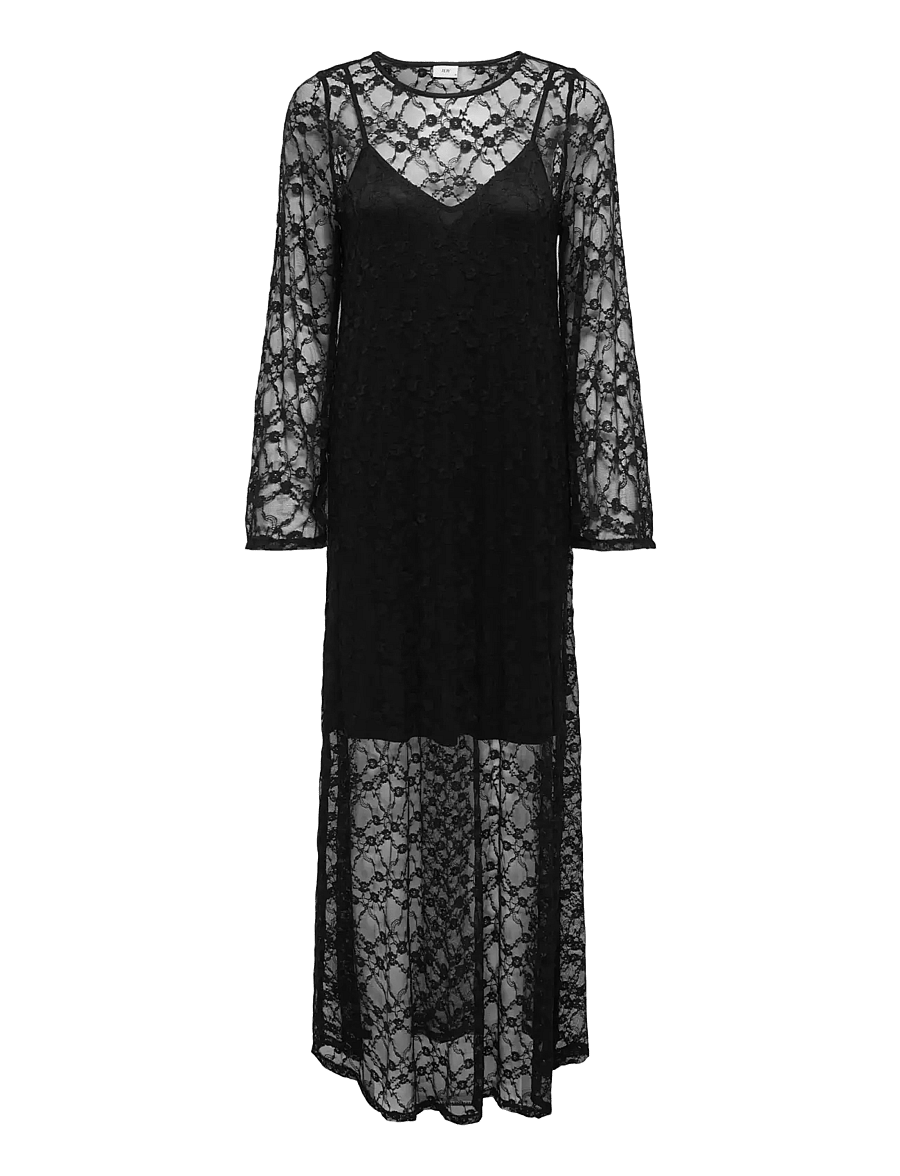 JDY - JDYSILVIA L/S LACE MAXI DRESS JRS - black - 1