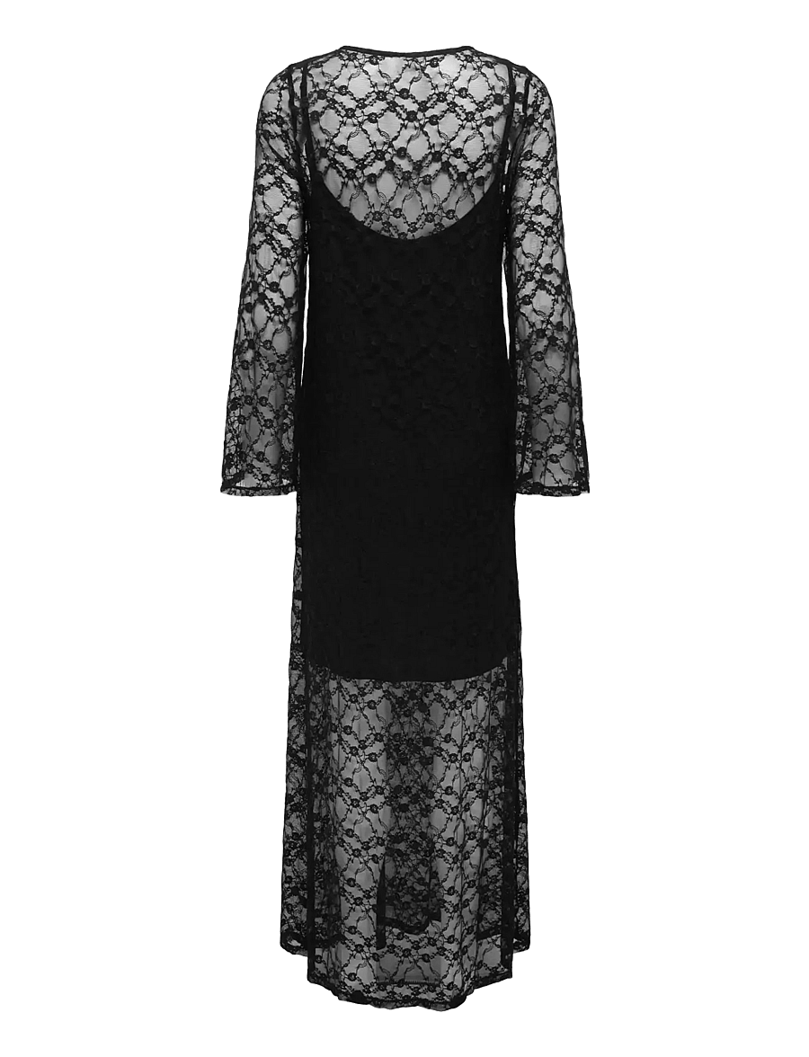 JDY - JDYSILVIA L/S LACE MAXI DRESS JRS - black - 2