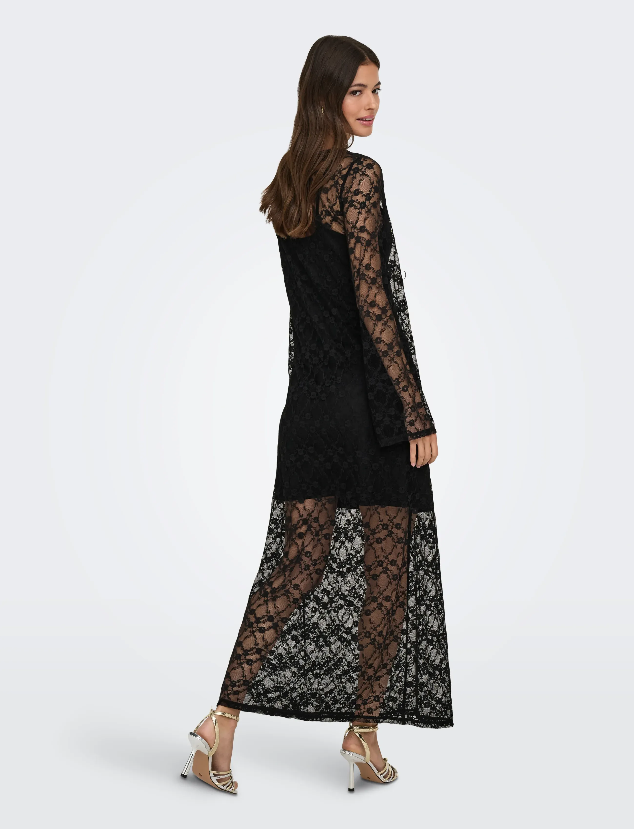 JDY - JDYSILVIA L/S LACE MAXI DRESS JRS - black - 3