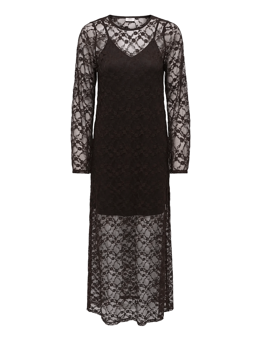 JDY - JDYSILVIA L/S LACE MAXI DRESS JRS - spetsklänningar - mulch - 1