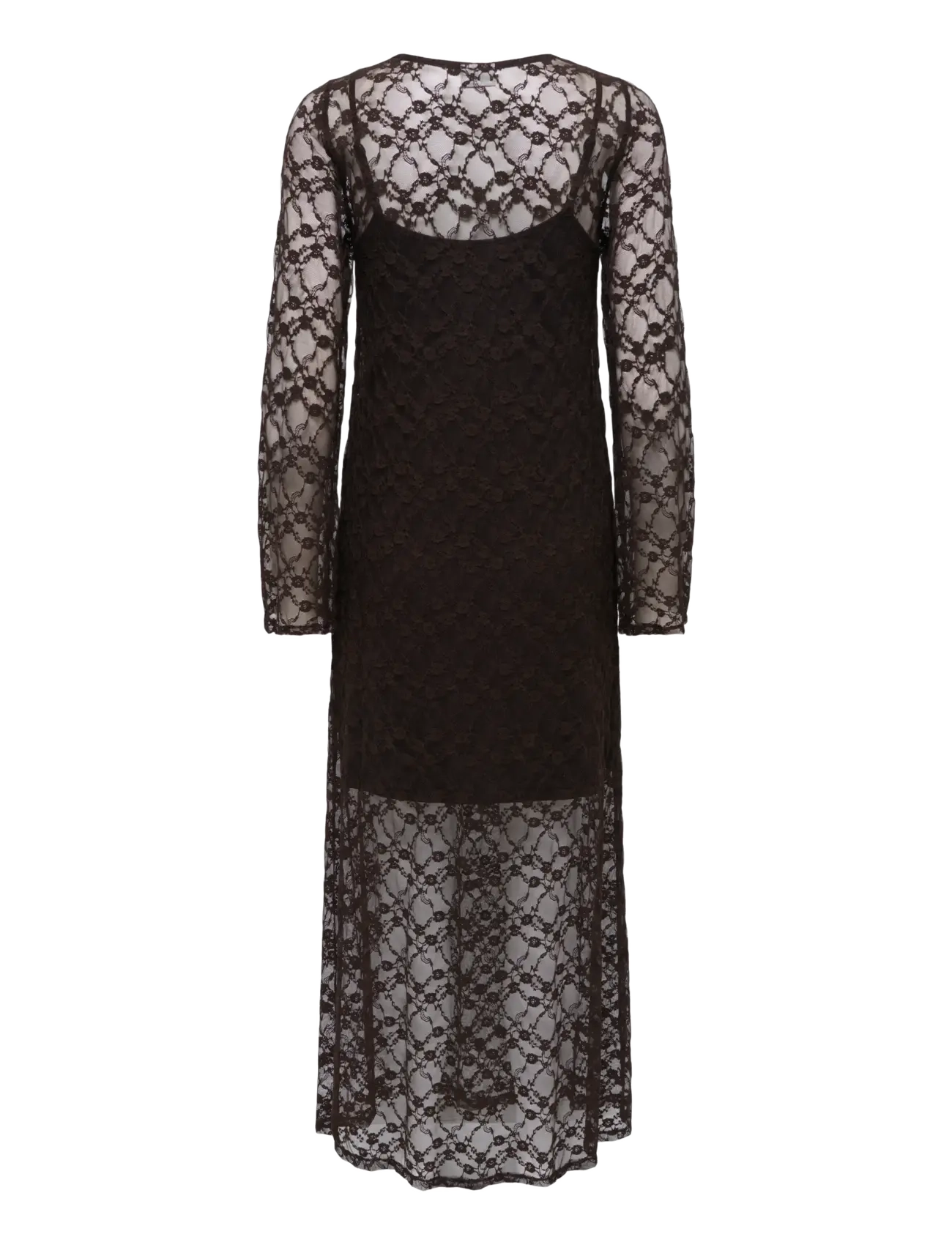 JDY - JDYSILVIA L/S LACE MAXI DRESS JRS - spetsklänningar - mulch - 2