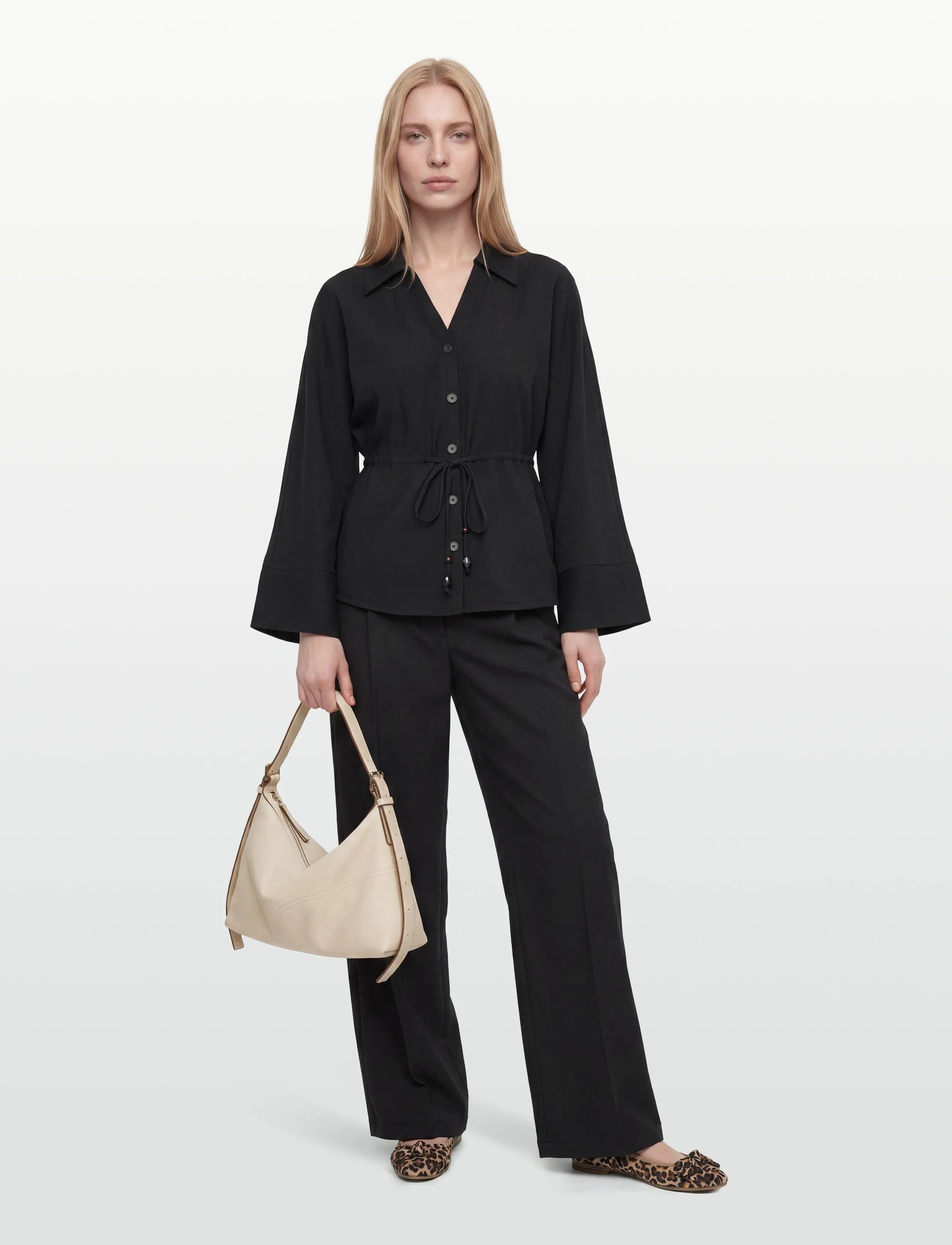 JDY JDYMILENA L/S SHIRT WVN EXP - Shirts - BLACK / black