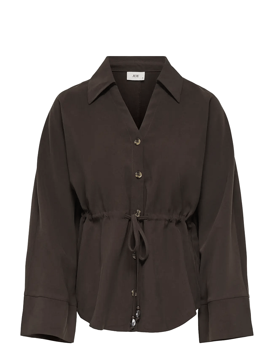JDY - JDYMILENA L/S SHIRT WVN EXP - langärmlige hemden - chocolate plum - 0