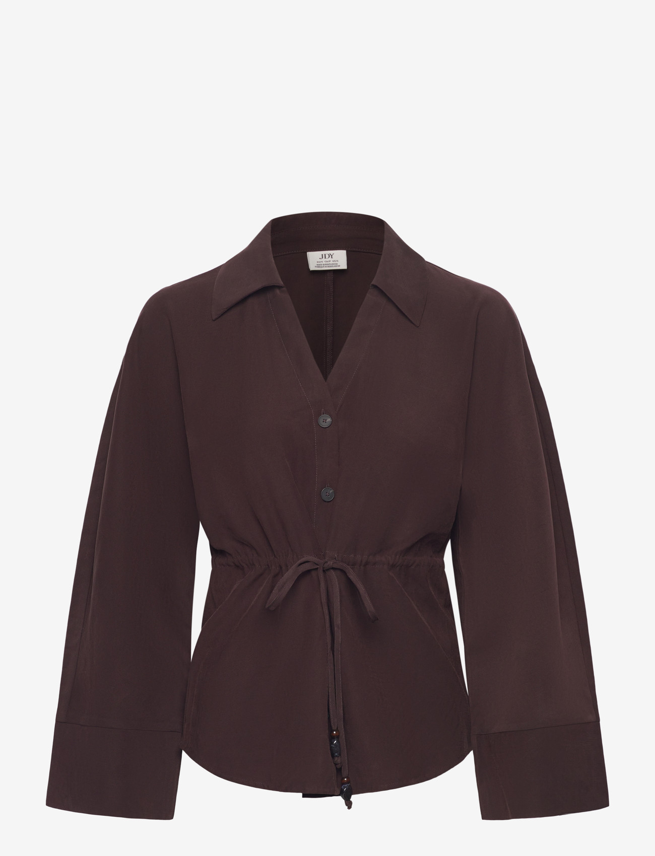 JDY - JDYMILENA L/S SHIRT WVN EXP - langärmlige hemden - chocolate torte - 0