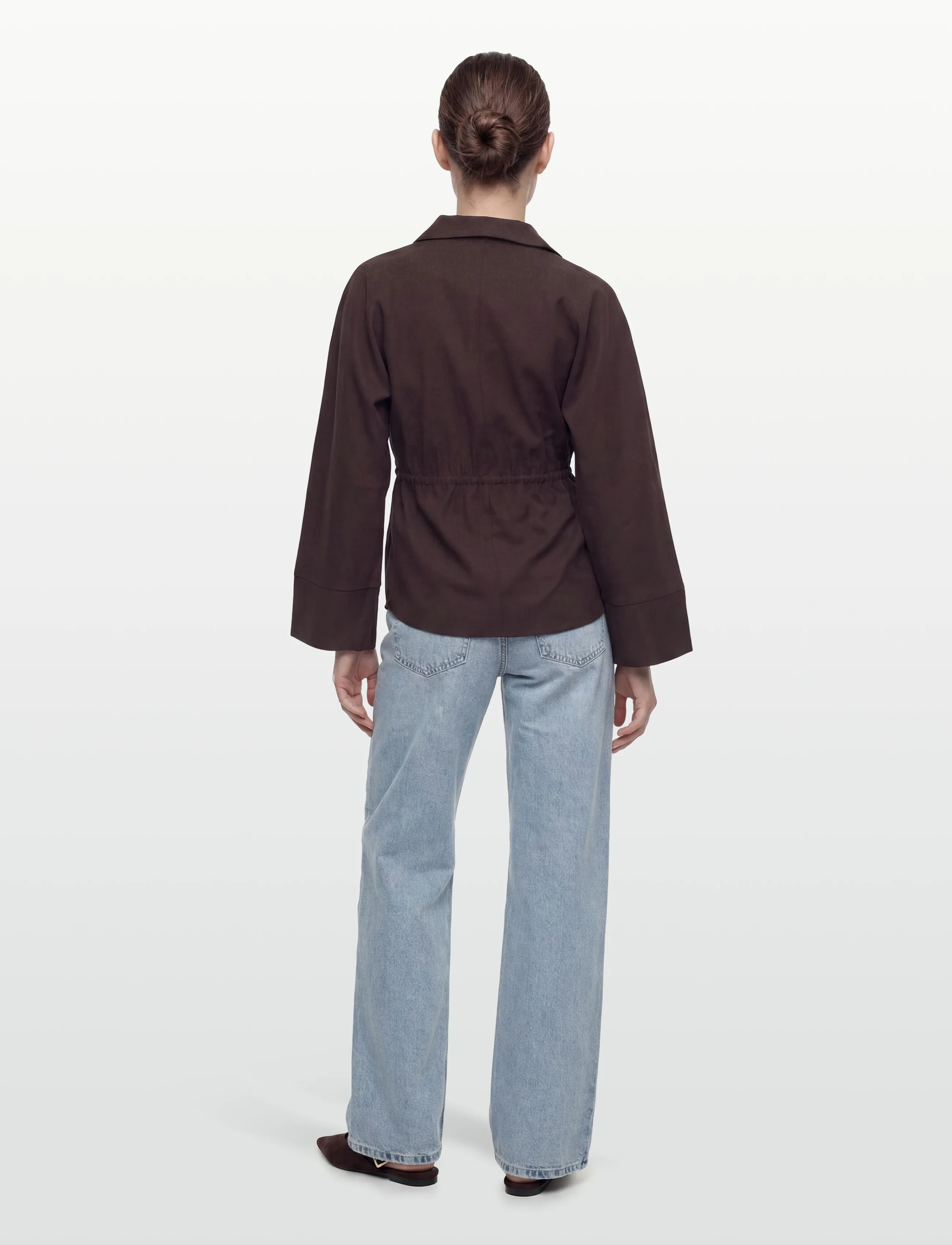 JDY - JDYMILENA L/S SHIRT WVN EXP - langerma skyrtur - chocolate torte - 4