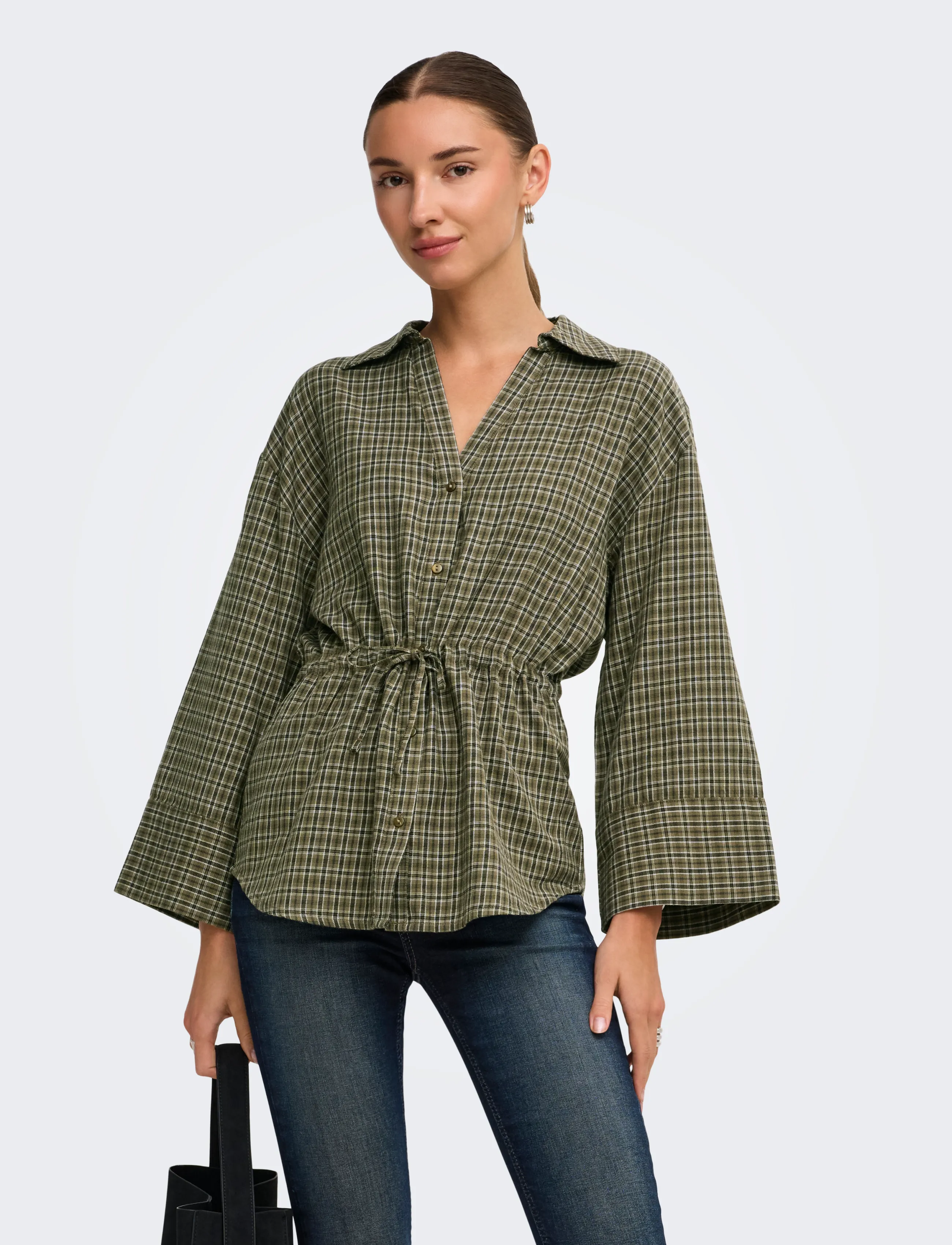 JDY rikka 7/8 Tunnel Shirt Wvn, XS, Shirts, Khakigrün - Long-sleeved, Frauen