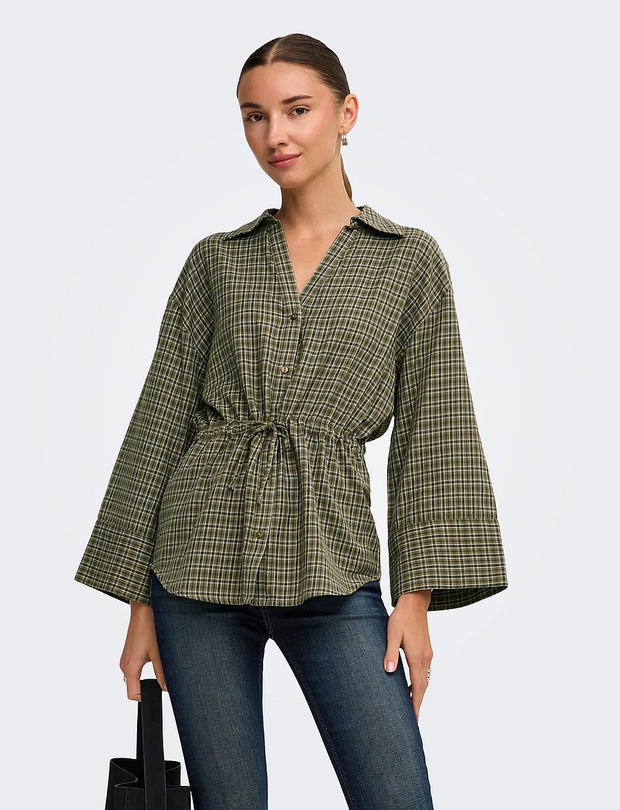 JDY - JDYRIKKA 7/8 TUNNEL SHIRT WVN - långärmade skjortor - dark olive - 0