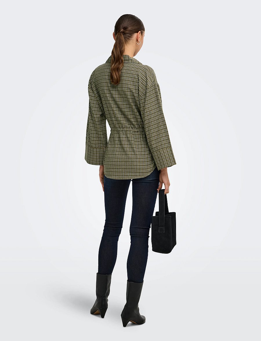 JDY - JDYRIKKA 7/8 TUNNEL SHIRT WVN - långärmade skjortor - dark olive - 3