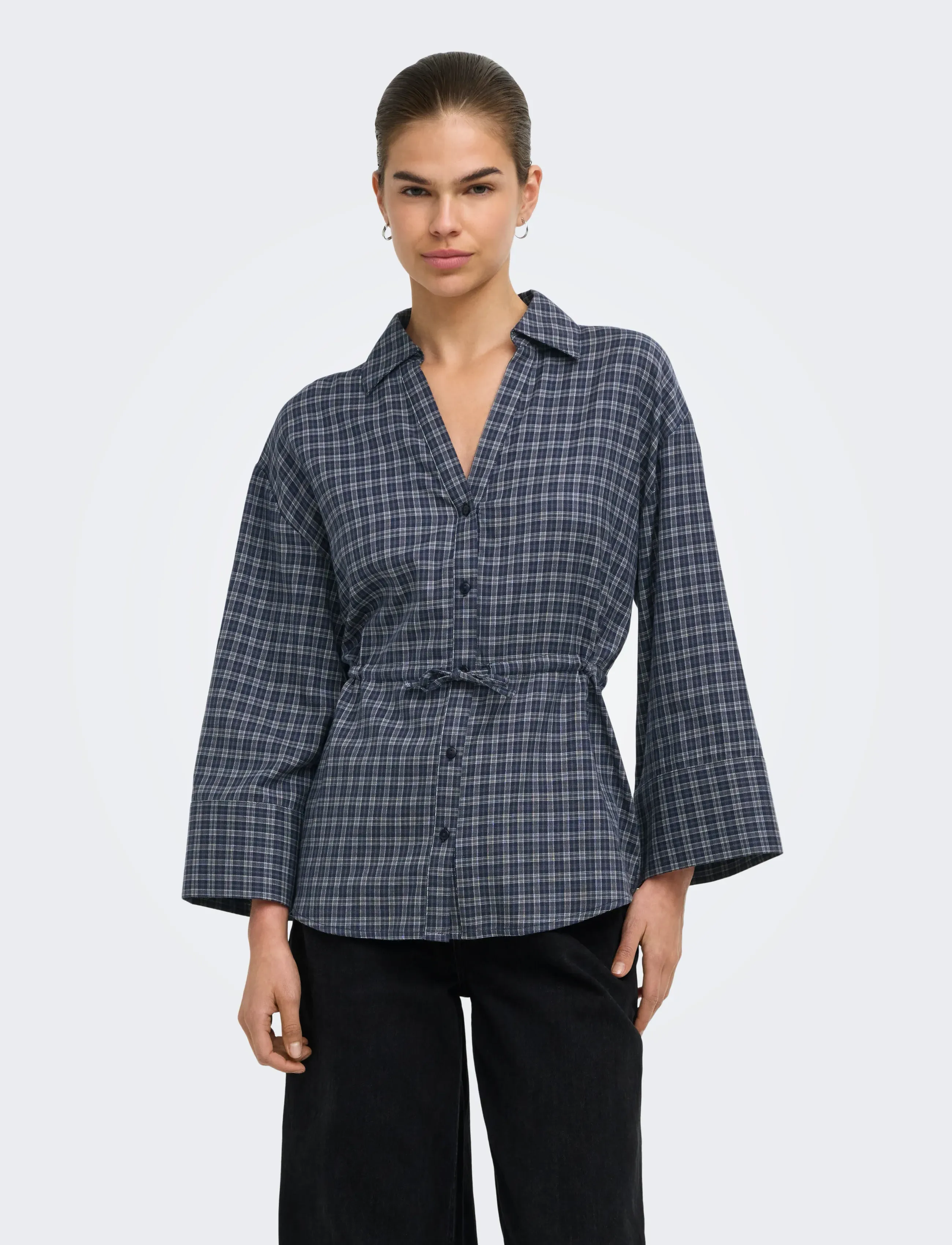 JDY rikka 7/8 Tunnel Shirt Wvn, XL, Shirts, Blau - Long-sleeved, Frauen