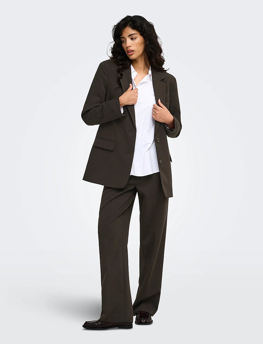 JDY - JDYVIV HW WIDE PANT PNT NOOS - hosen mit weitem bein - chocolate torte - 4