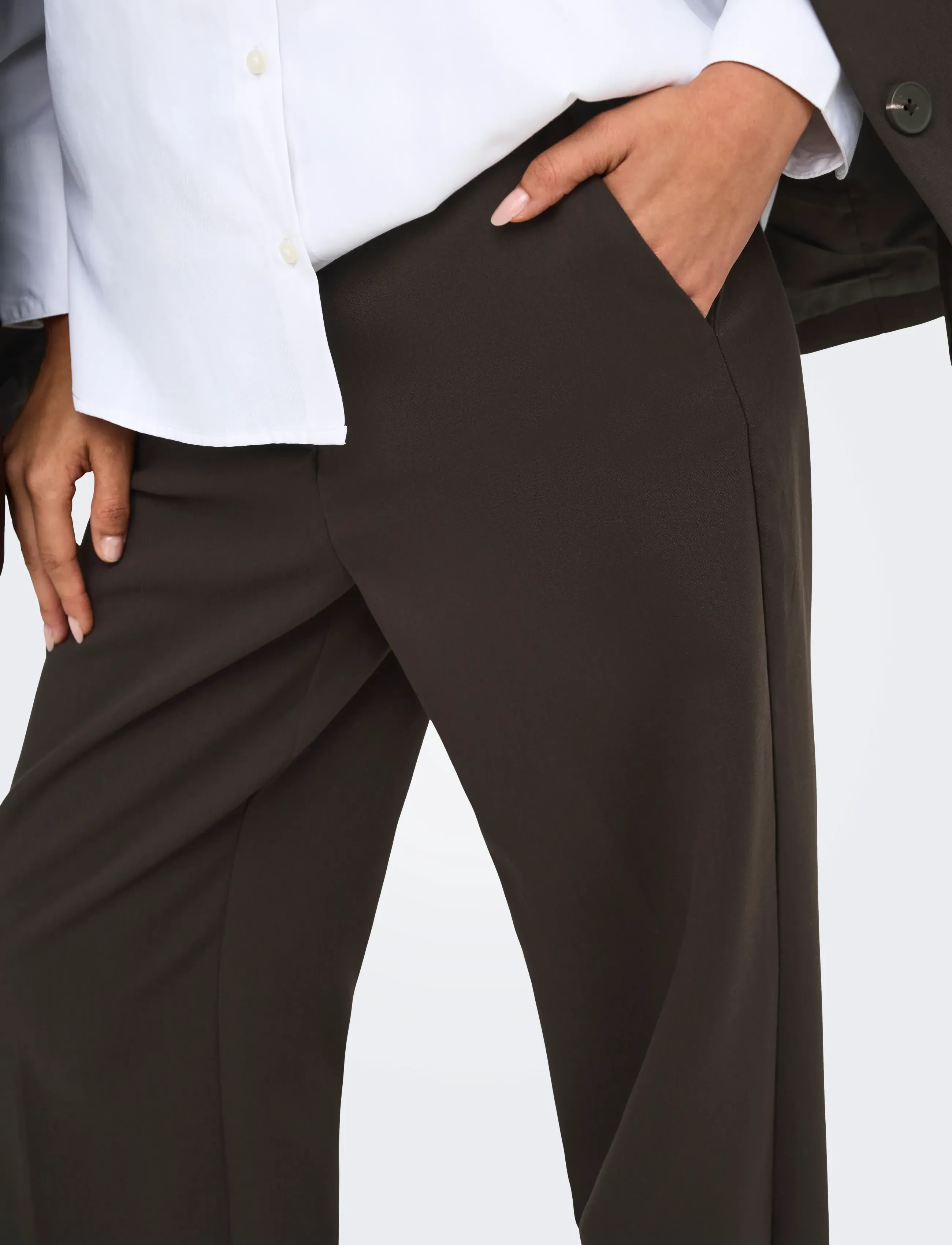 JDY - JDYVIV HW WIDE PANT PNT NOOS - hosen mit weitem bein - chocolate torte - 5