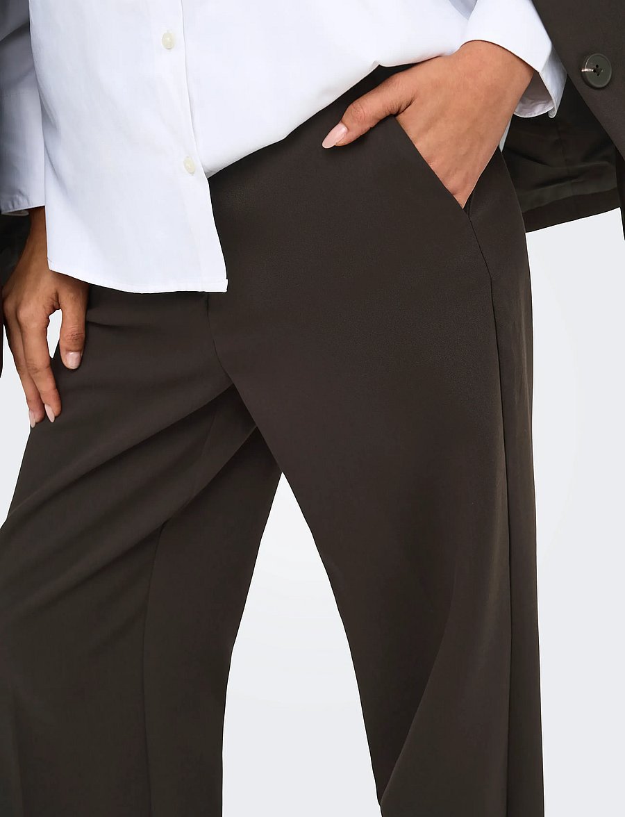 JDY - JDYVIV HW WIDE PANT PNT NOOS - hosen mit weitem bein - chocolate torte - 5