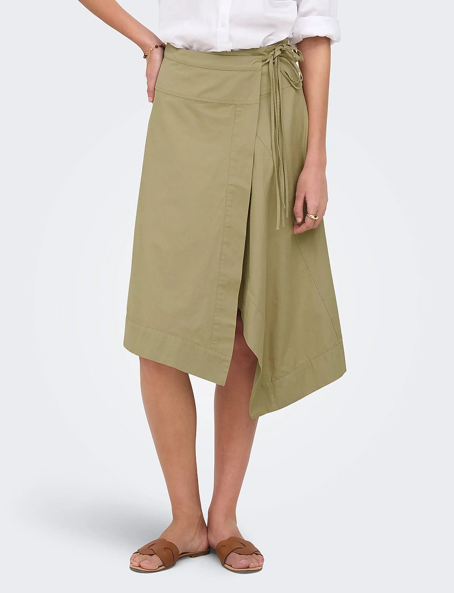JDY - JDYOLIVIA MW ASYM WRAP SKIRT PNT - slate green - 0