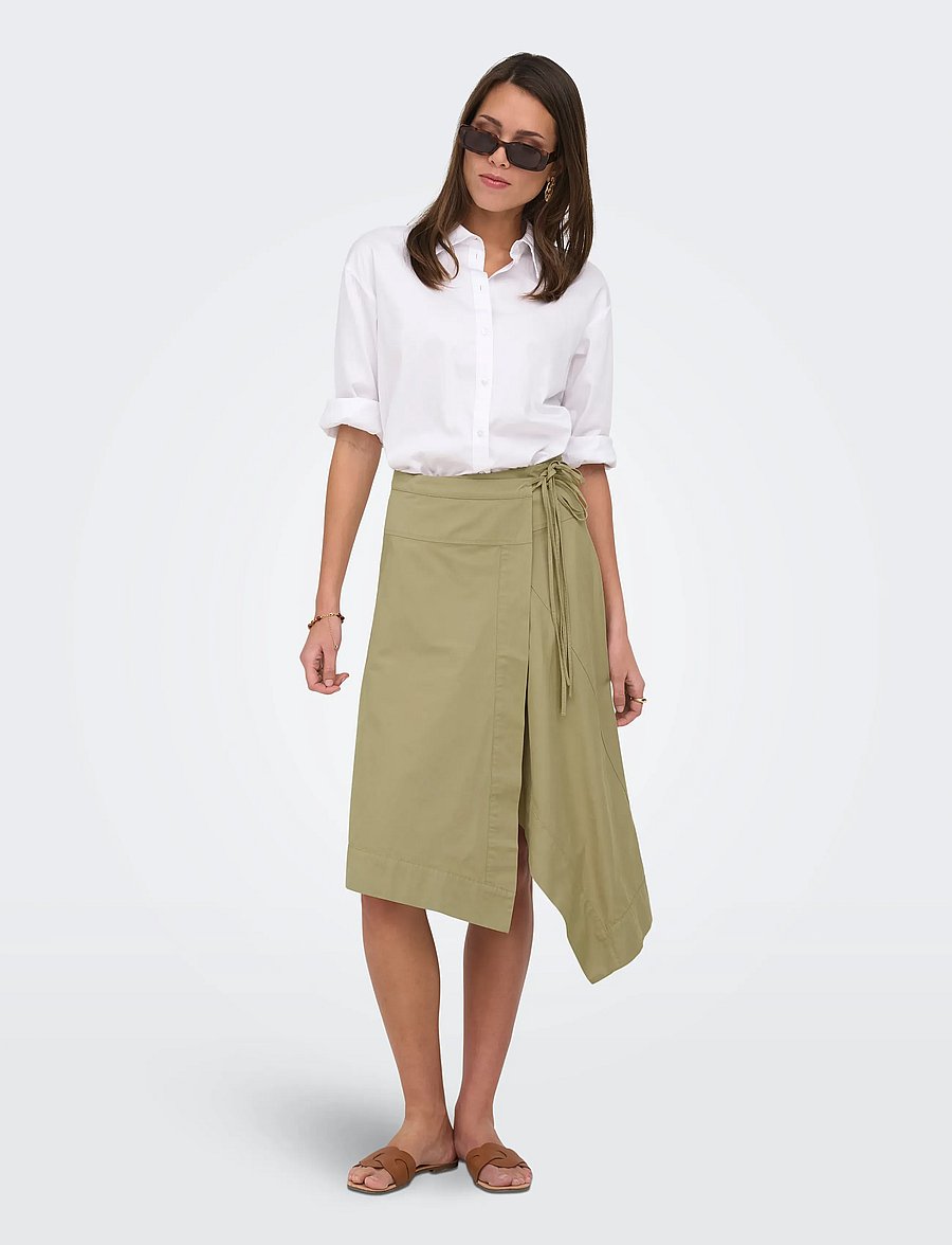 JDY - JDYOLIVIA MW ASYM WRAP SKIRT PNT - slate green - 4