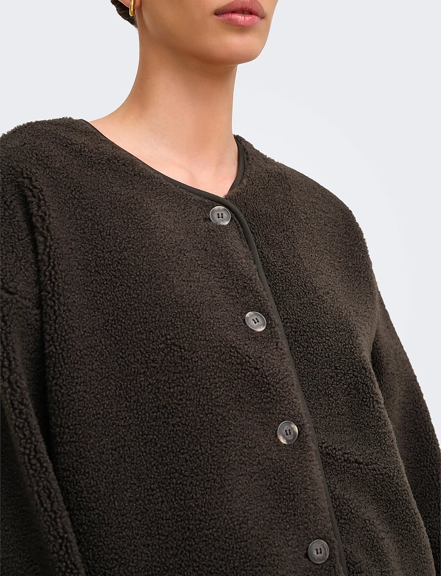 JDY - JDYTELLA L/S TEDDY JACKET JRS - faux fur jakker - mulch - 5