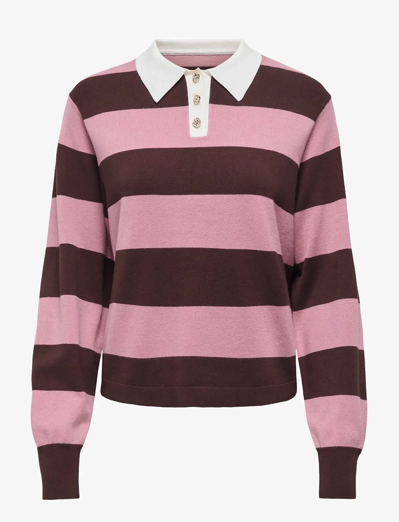 JDY - JDYNAIMA L/S POLO PULLOVER KNT - stickade tröjor - chicory coffee - 0