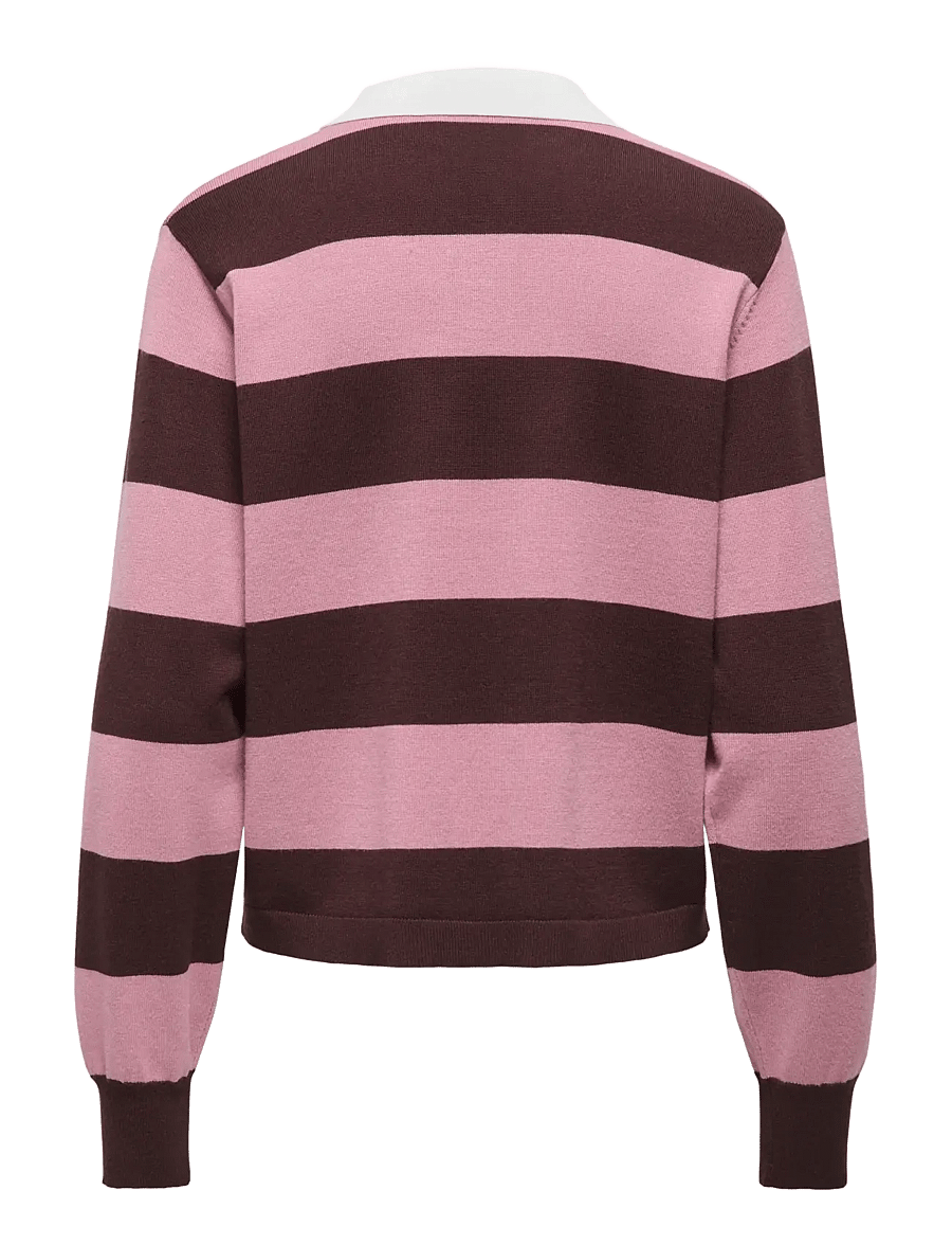 JDY - JDYNAIMA L/S POLO PULLOVER KNT - stickade tröjor - chicory coffee - 1