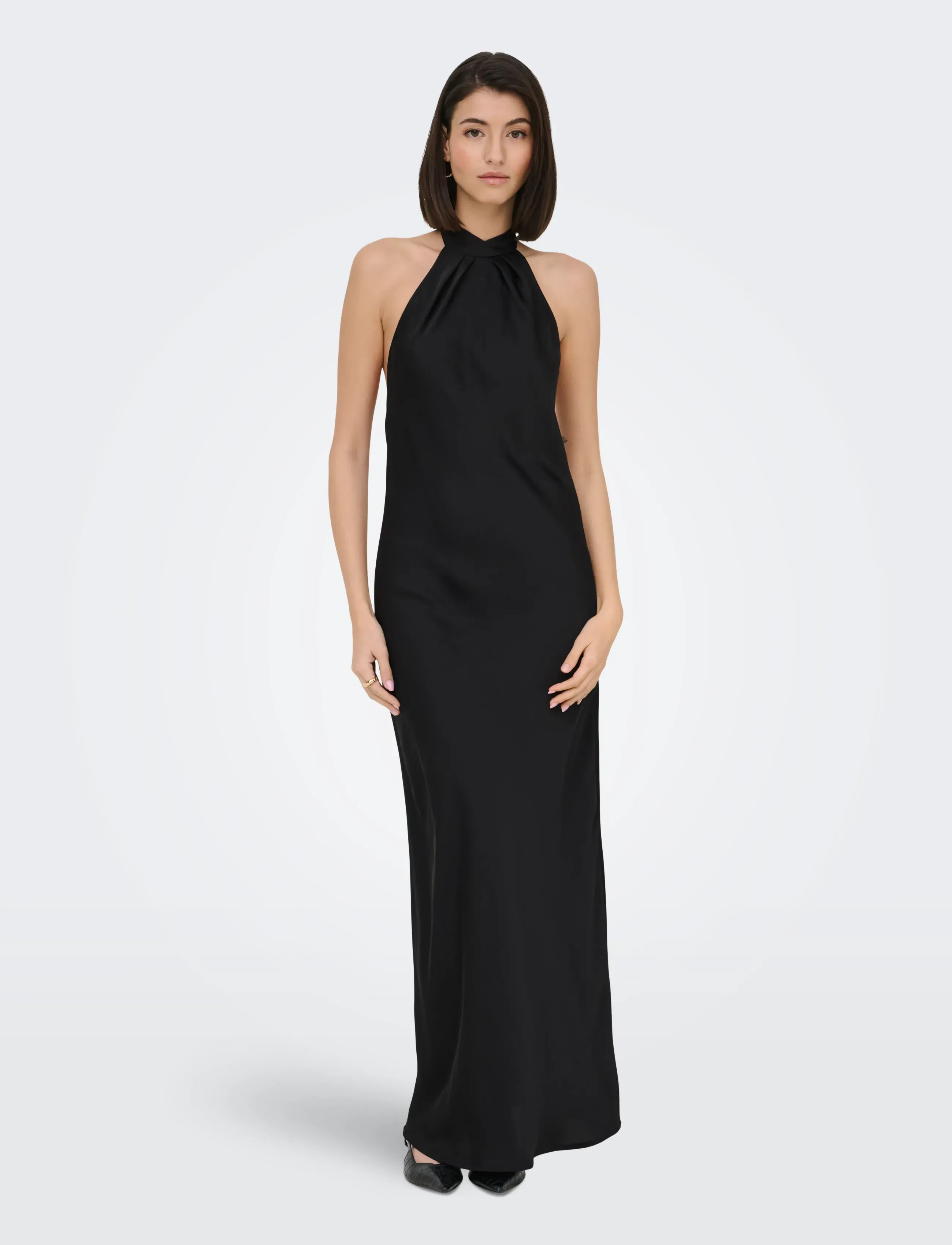 JDY Jdyurba Halterneck Long Dress Wvn Exp, L, Black, Kjoler > Maxikjole, Dame