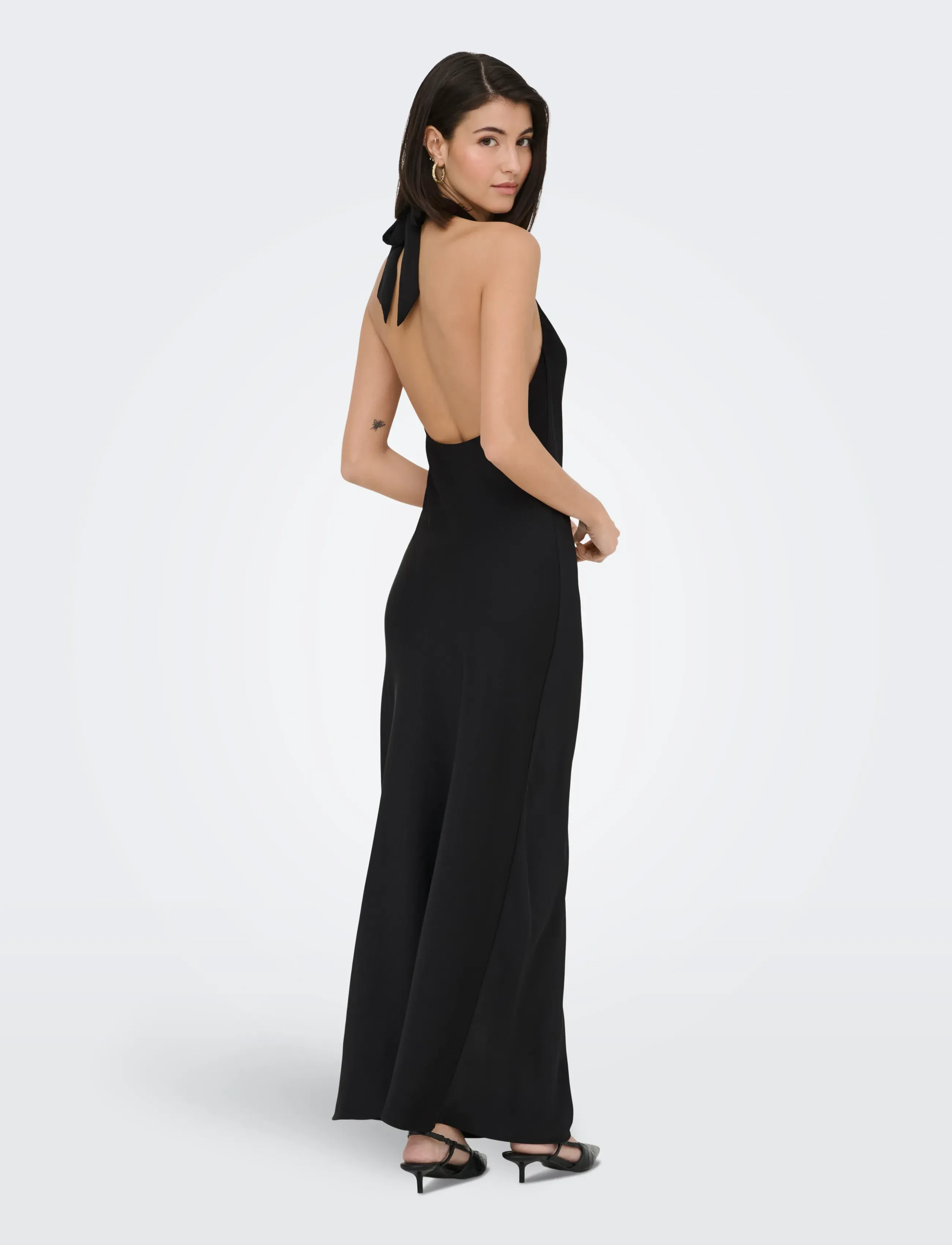 JDY - JDYURBA HALTERNECK LONG DRESS WVN EXP - abendkleider - black onyx - 3