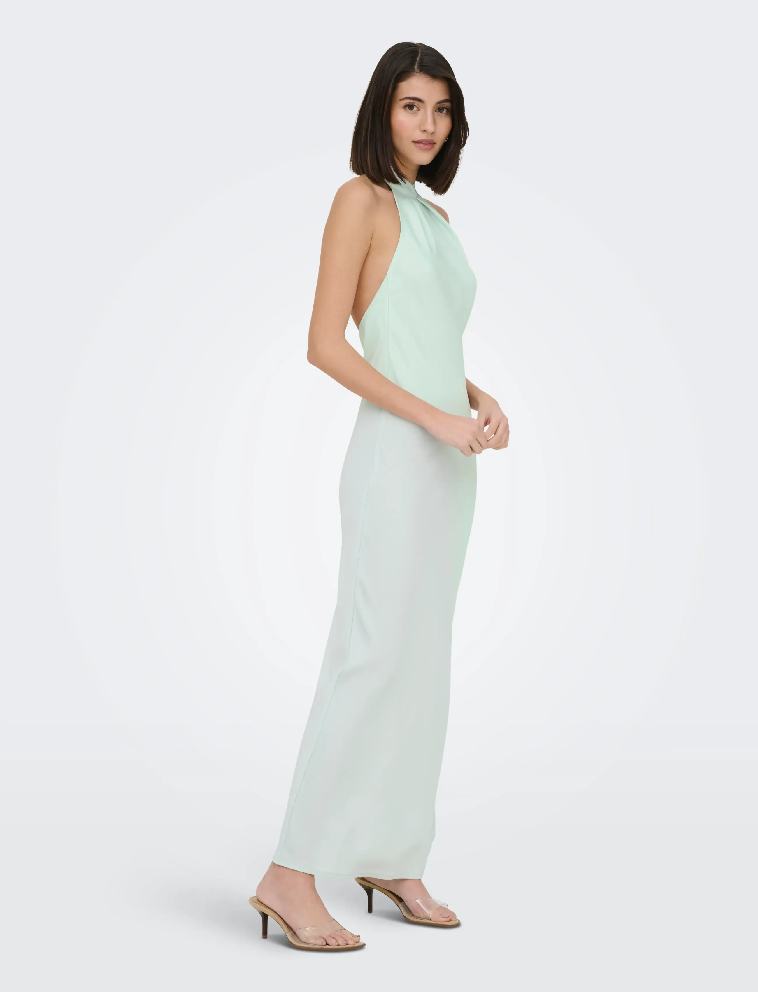 JDY - JDYURBA HALTERNECK LONG DRESS WVN EXP - robes de soirée - pale blue - 5