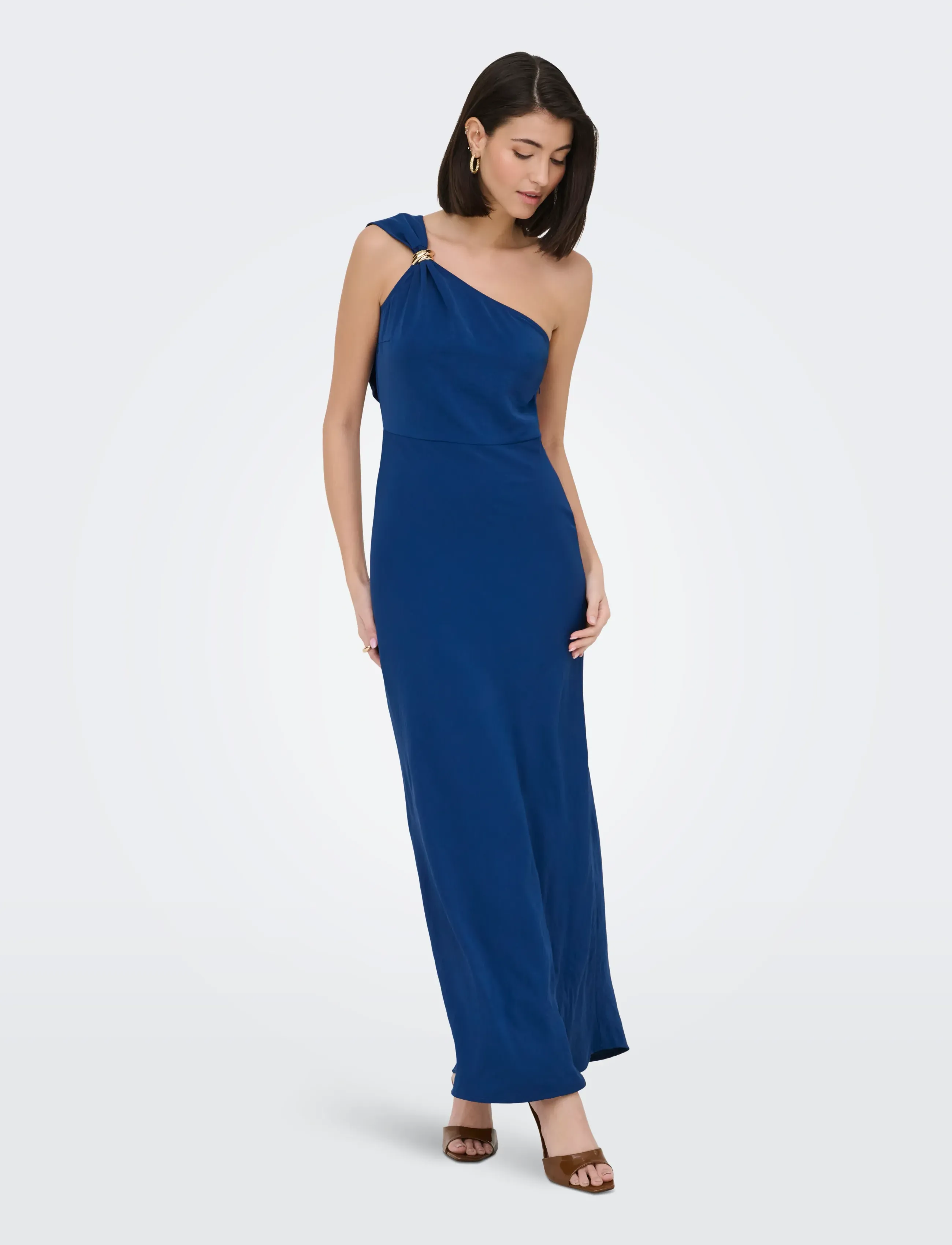 JDY - JDYAYA ONESHOULDER LONG DRESS WVN EXP - aftonklänningar - navy peony - 4